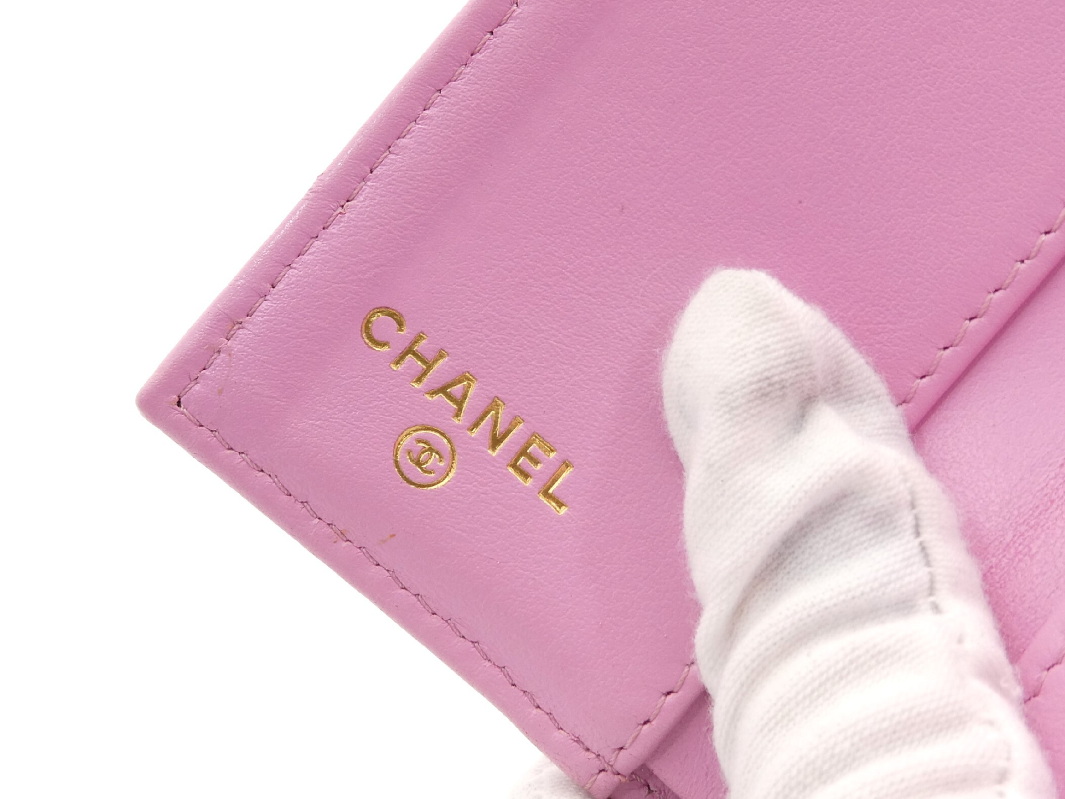 Matelassé Caviar Skin Coco Mark Tri-fold Wallet — view 8
