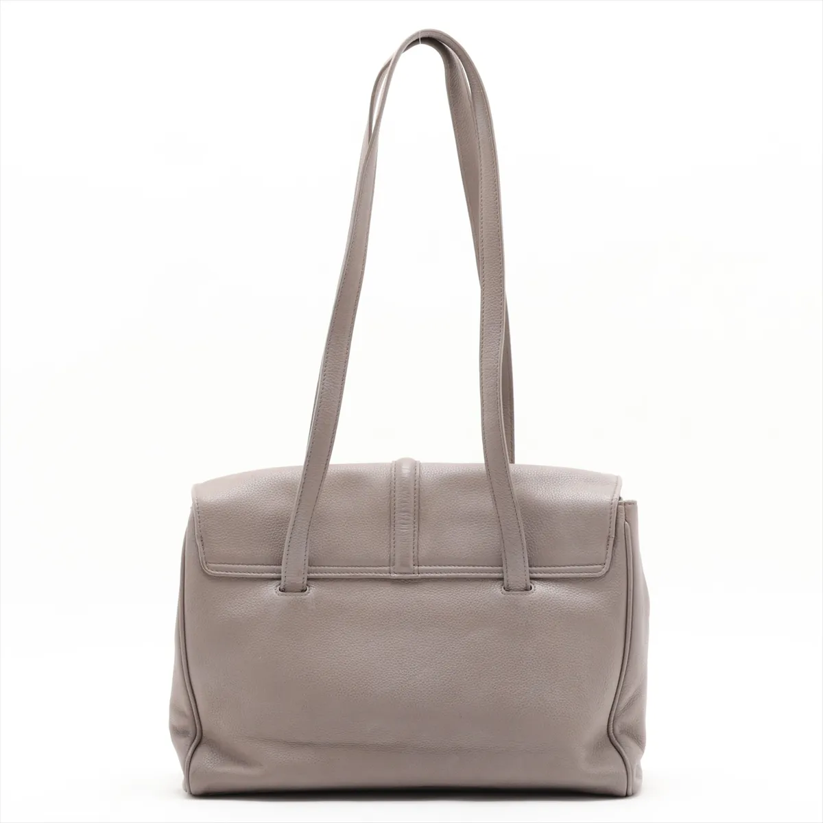 Soft 16-Case Medium Leather Shoulder Bag, Gray — view 2
