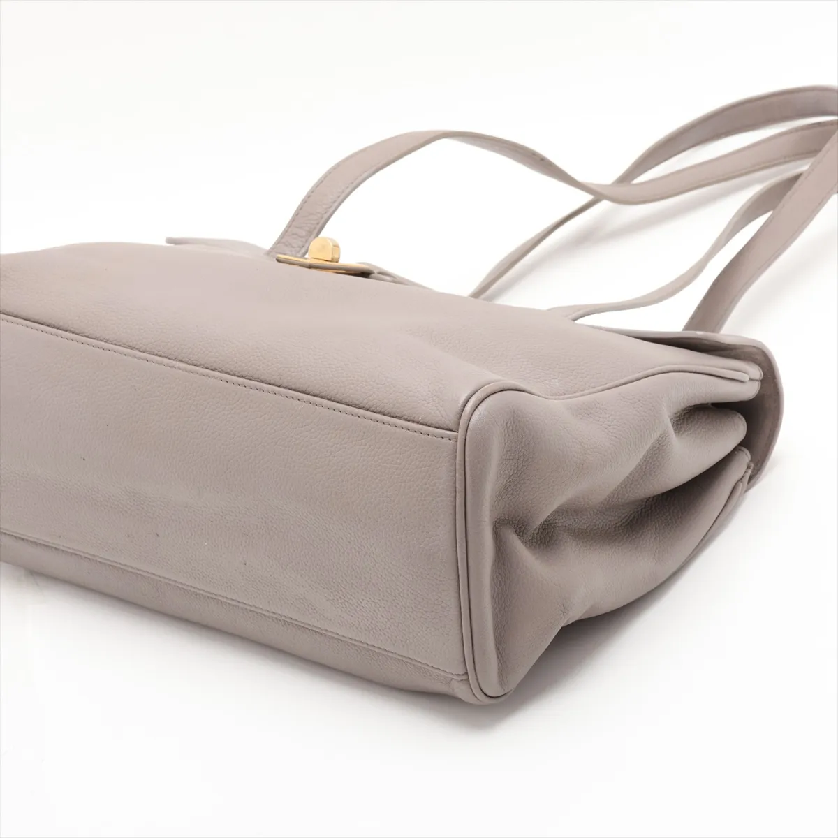 Soft 16-Case Medium Leather Shoulder Bag, Gray — view 3