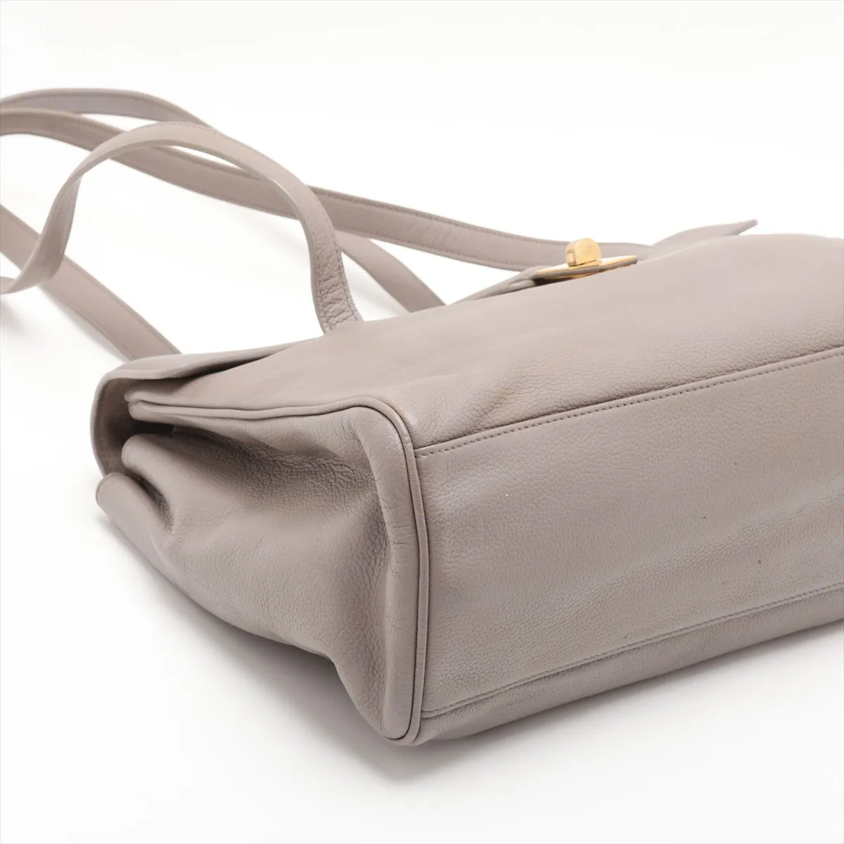 Soft 16-Case Medium Leather Shoulder Bag, Gray — view 4
