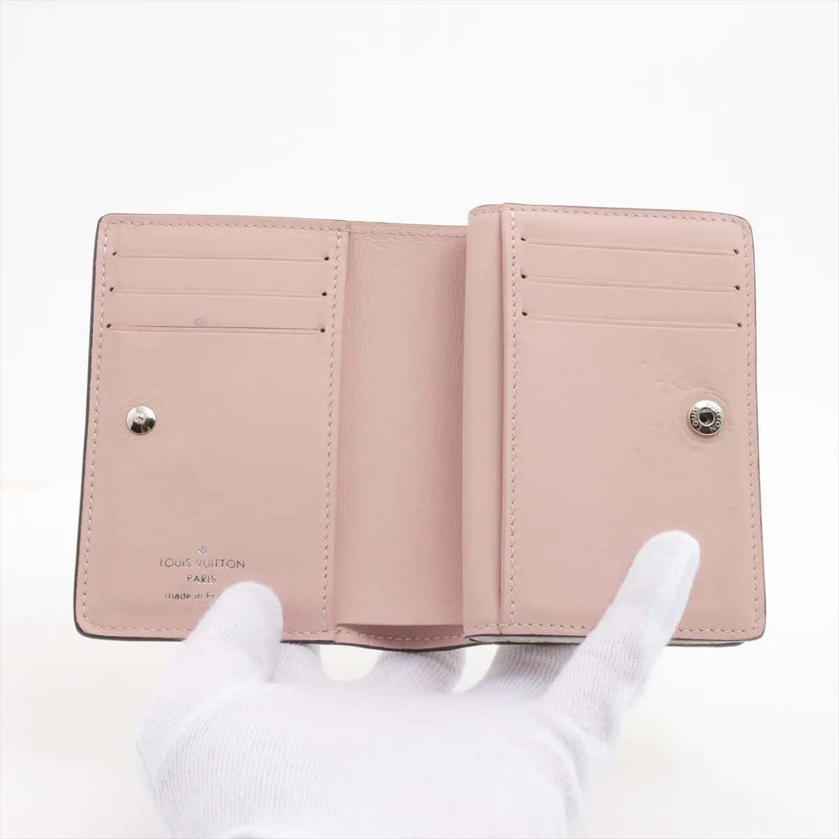Mahina Portefeuil Claire M80554 White x Pink Compact Wallet RFID Reactive — view 3