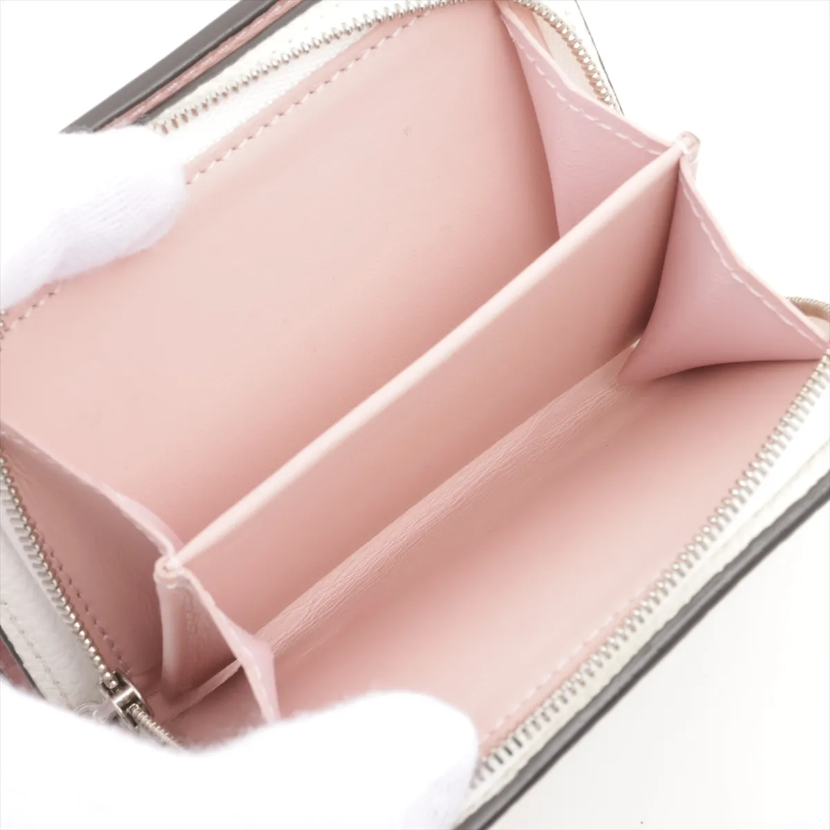 Mahina Portefeuil Claire M80554 White x Pink Compact Wallet RFID Reactive — view 7