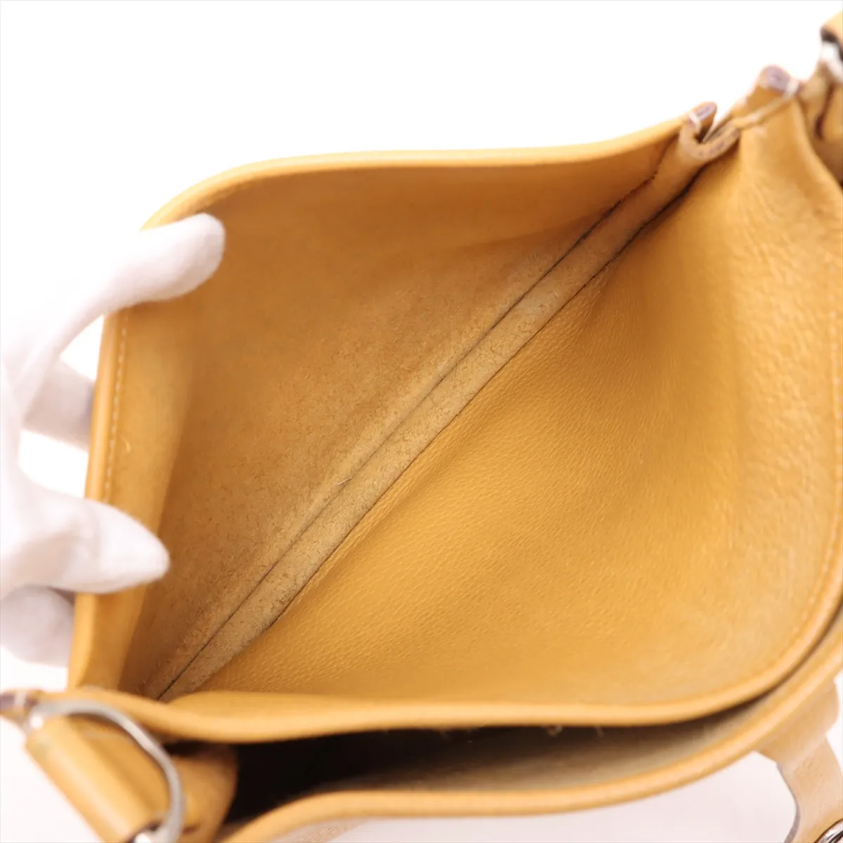 Evelyn 2 29 PM Amazon Taurillon Clemence Curry Silver hardware L:2008 — view 7