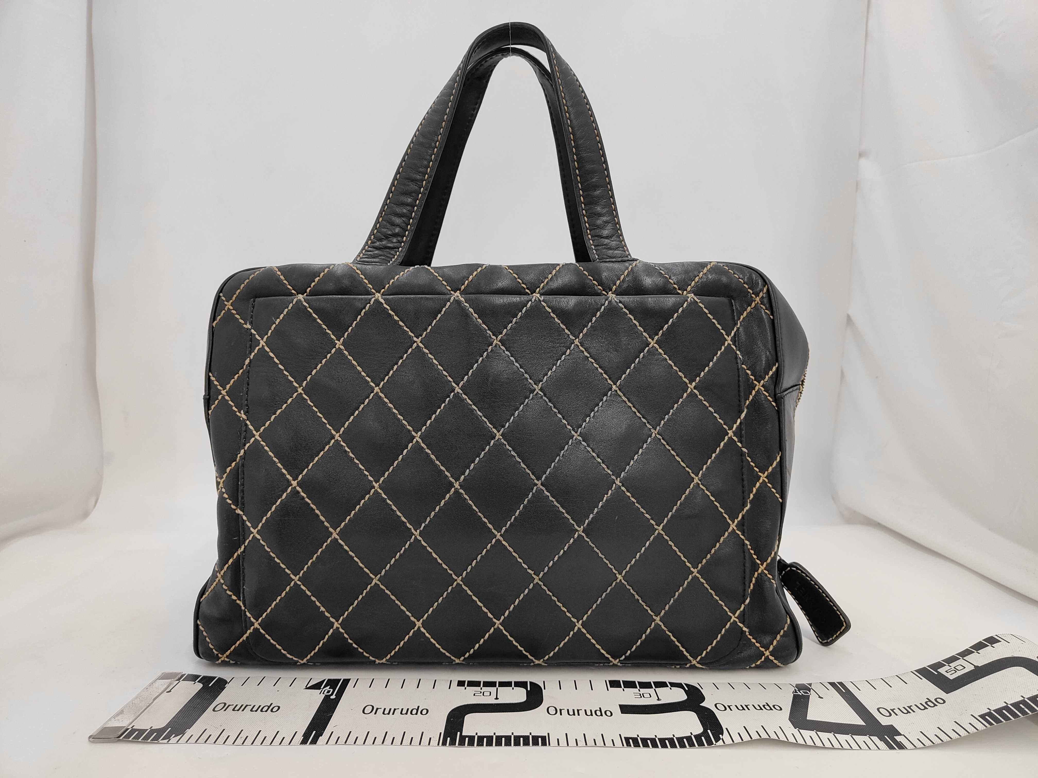 Wild Stitch Lambskin Handbag, Black with Silver Hardware, 6985329 (Handbag) — view 2