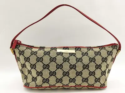 GG Canvas Accessory Pouch Handbag with GG Logo Plate 039 1103 006132 Handbag