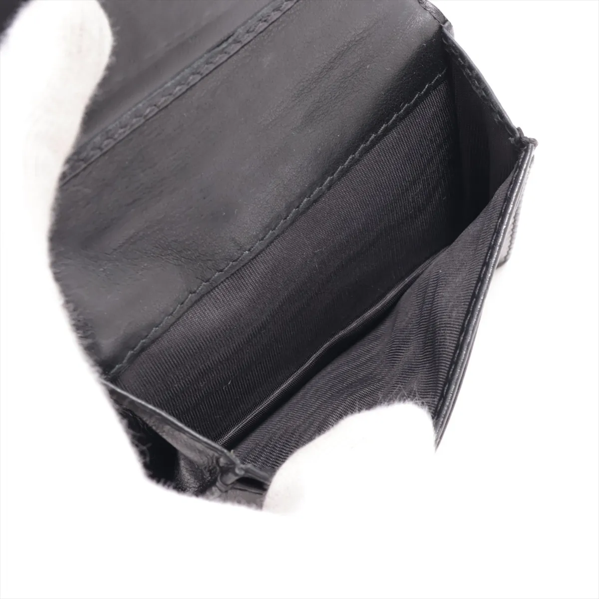 Lady Dior Cannage Patent Leather Card Case Black — view 4