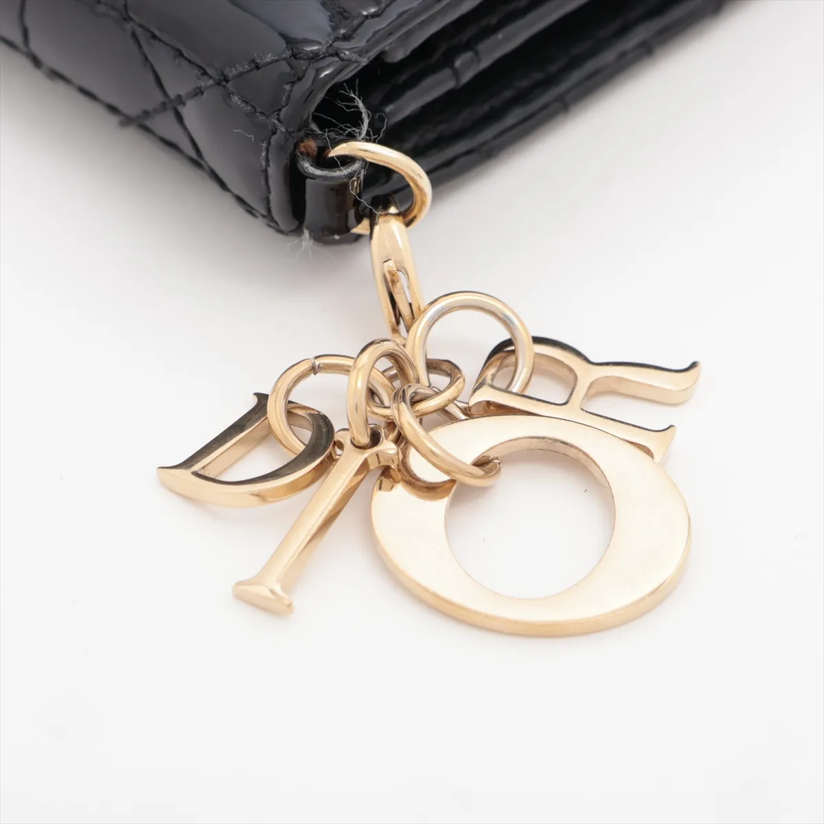 Lady Dior Cannage Patent Leather Card Case Black — view 6