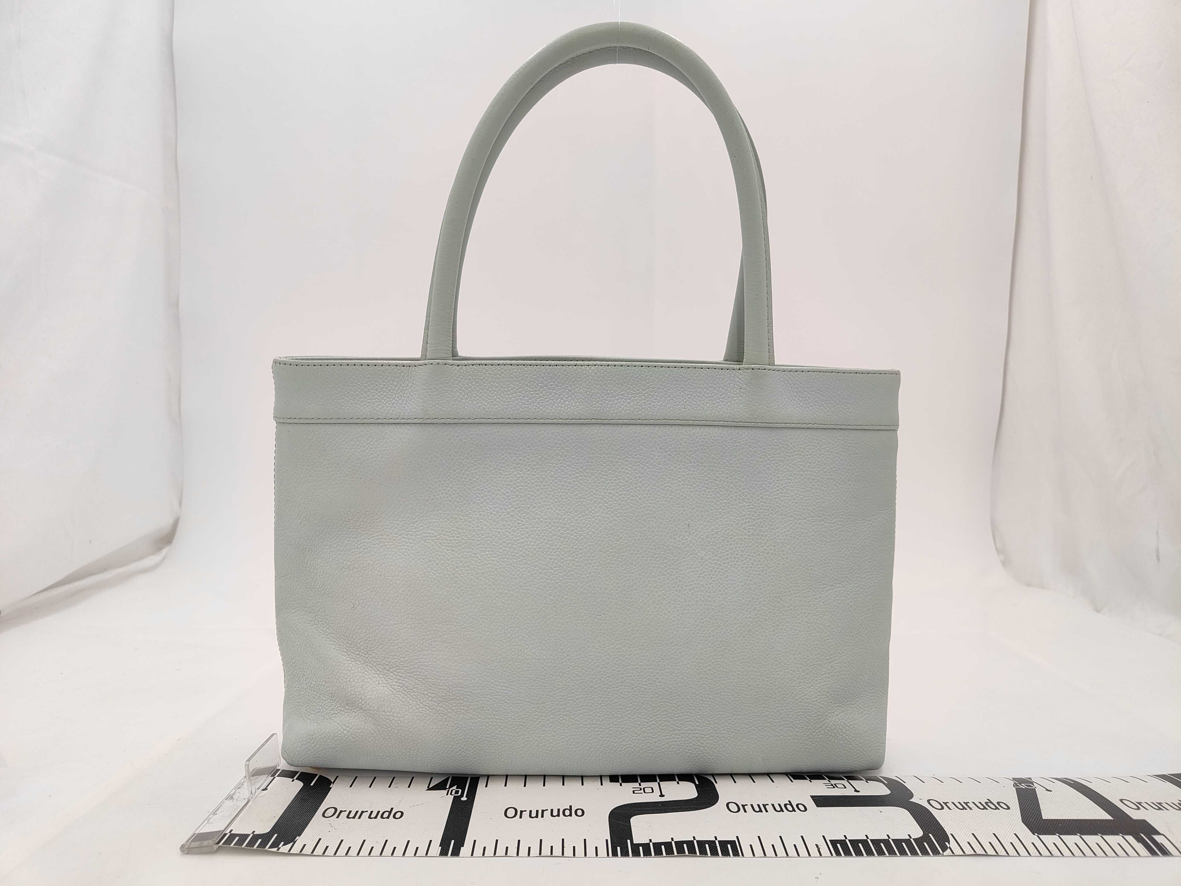 Caviar Skin Chanel Large Coco Caviar Tote Blue Tote Bag — view 2