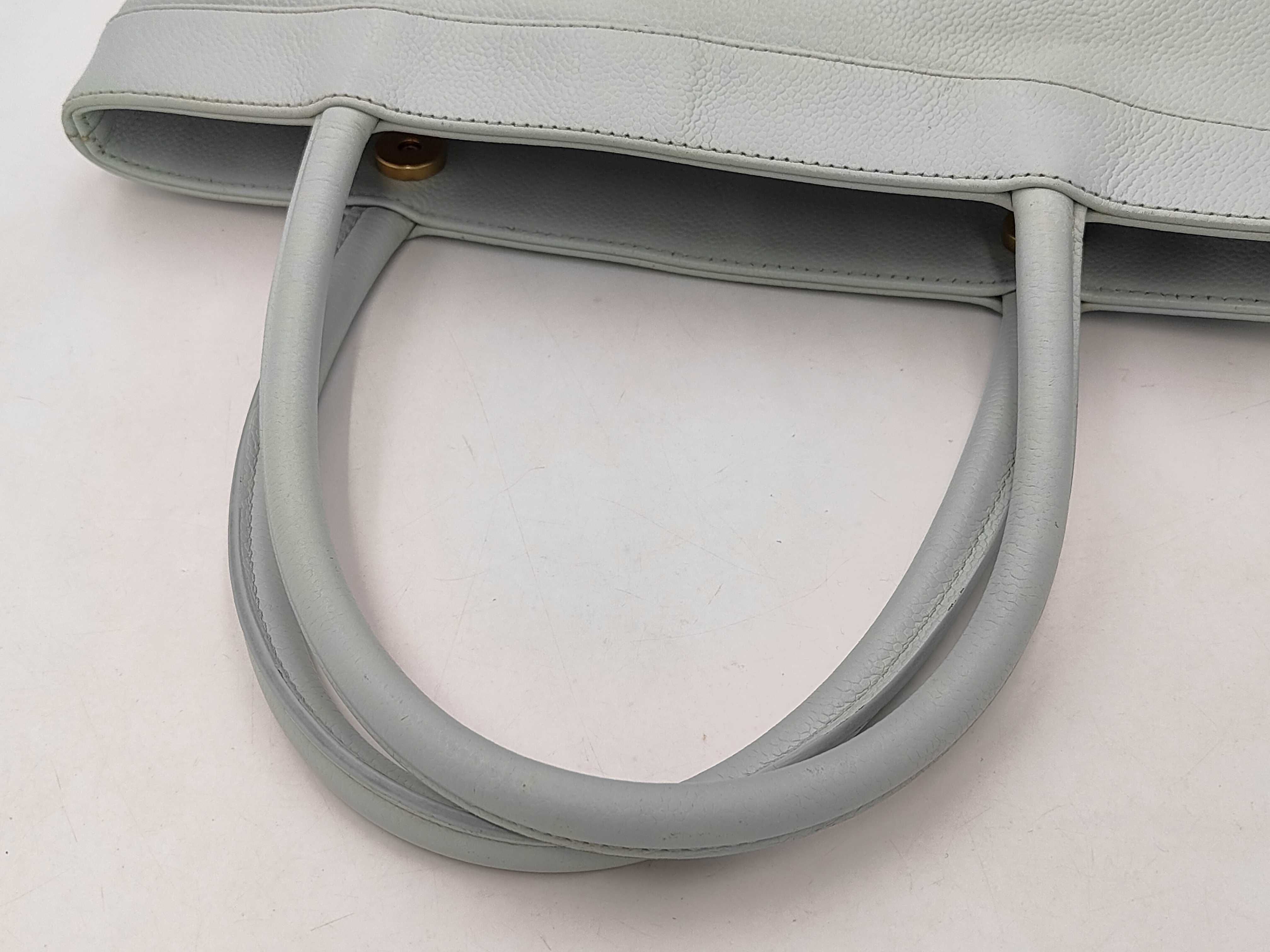 Caviar Skin Chanel Large Coco Caviar Tote Blue Tote Bag — view 3
