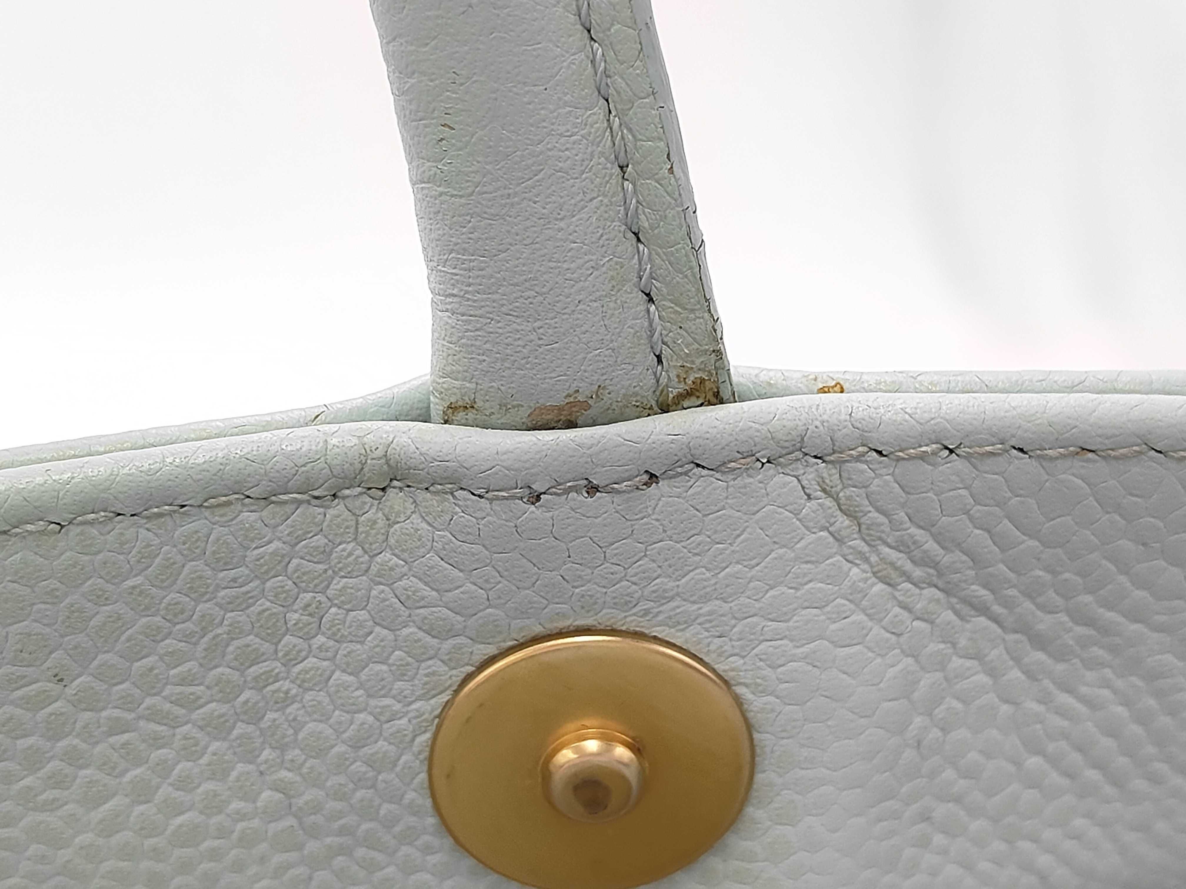 Caviar Skin Chanel Large Coco Caviar Tote Blue Tote Bag — view 5
