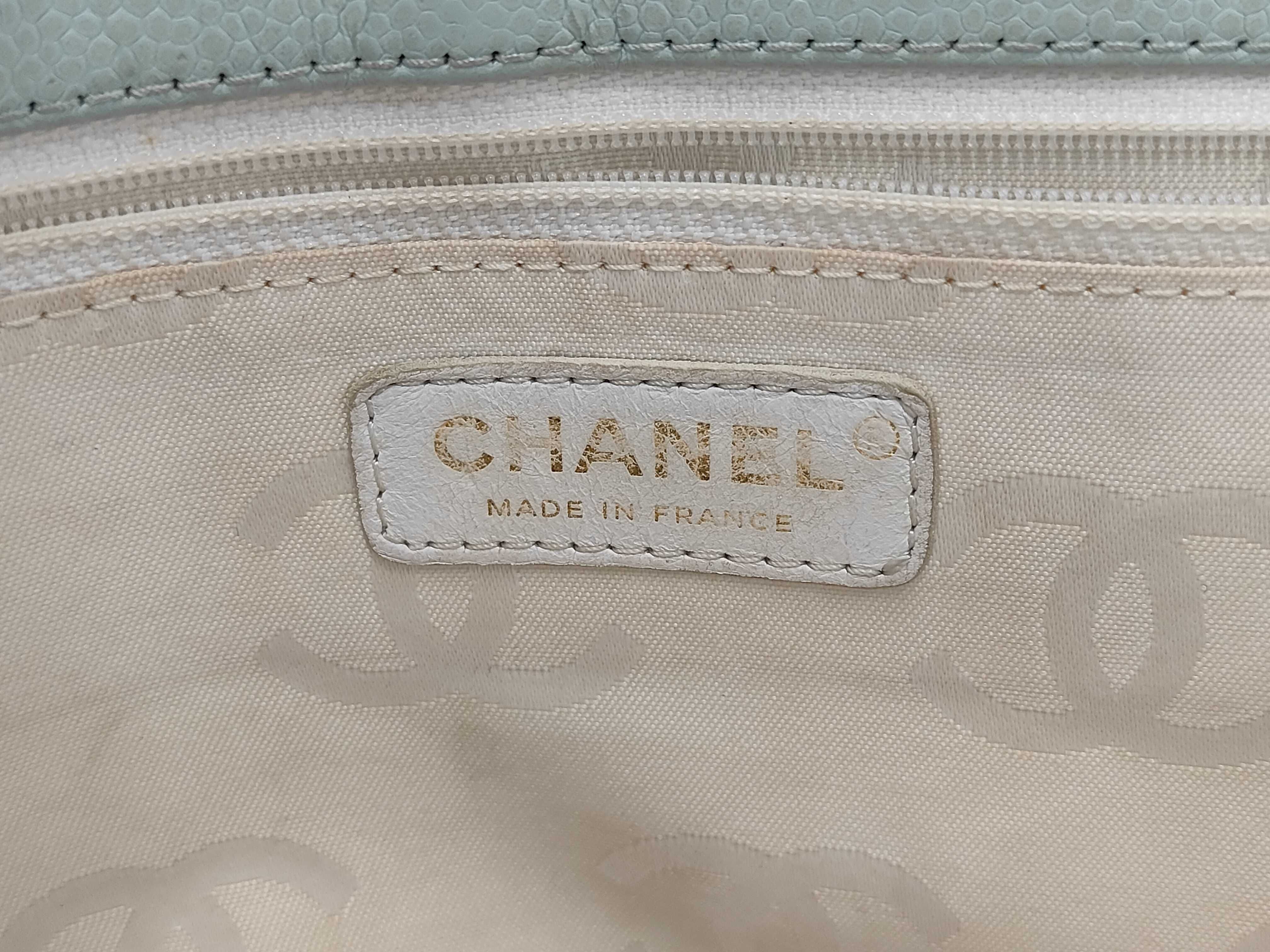 Caviar Skin Chanel Large Coco Caviar Tote Blue Tote Bag — view 9