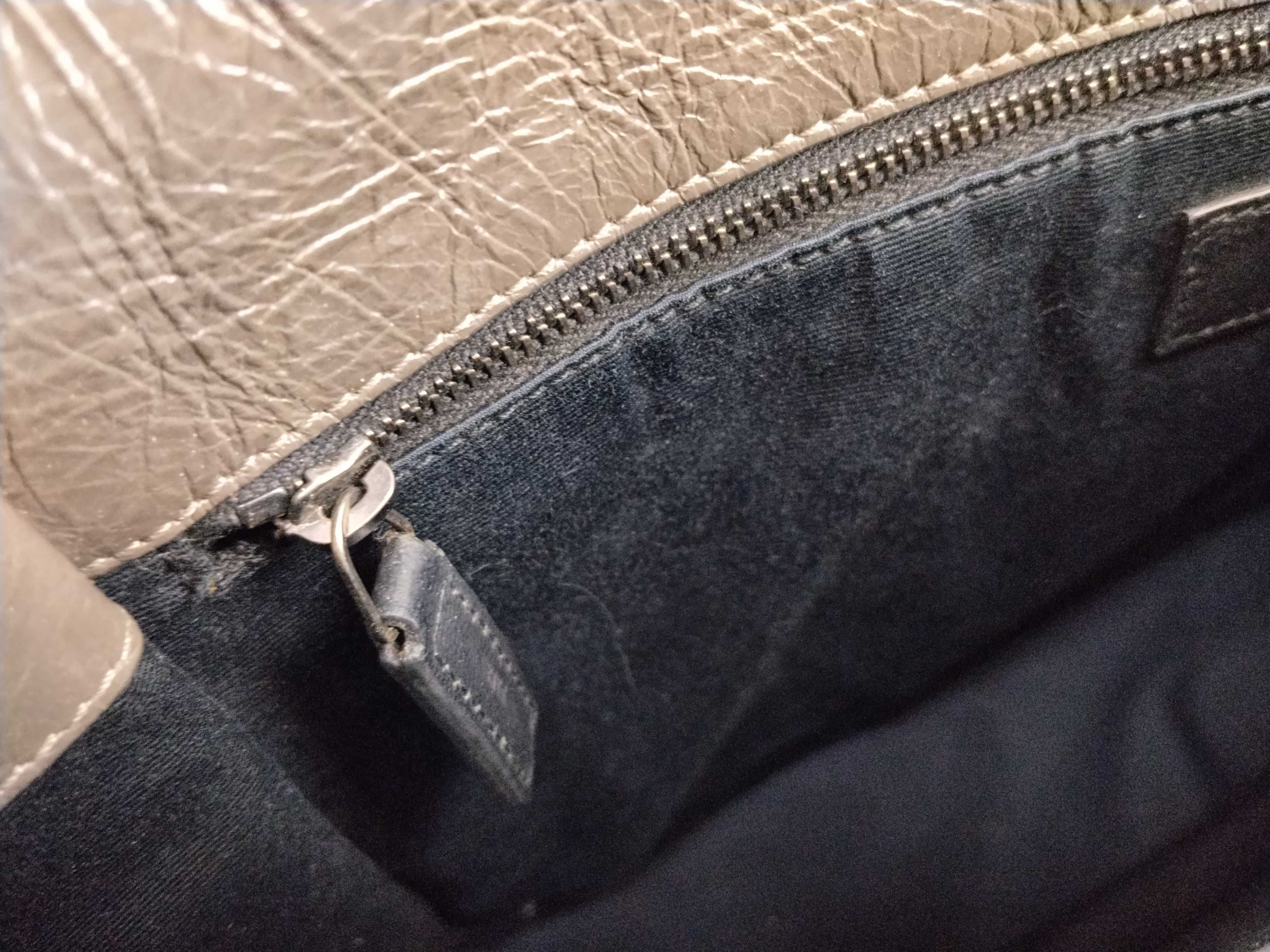 Niki Medium Chain Shoulder Bag, Gray Calfskin, Silver Hardware. — view 14