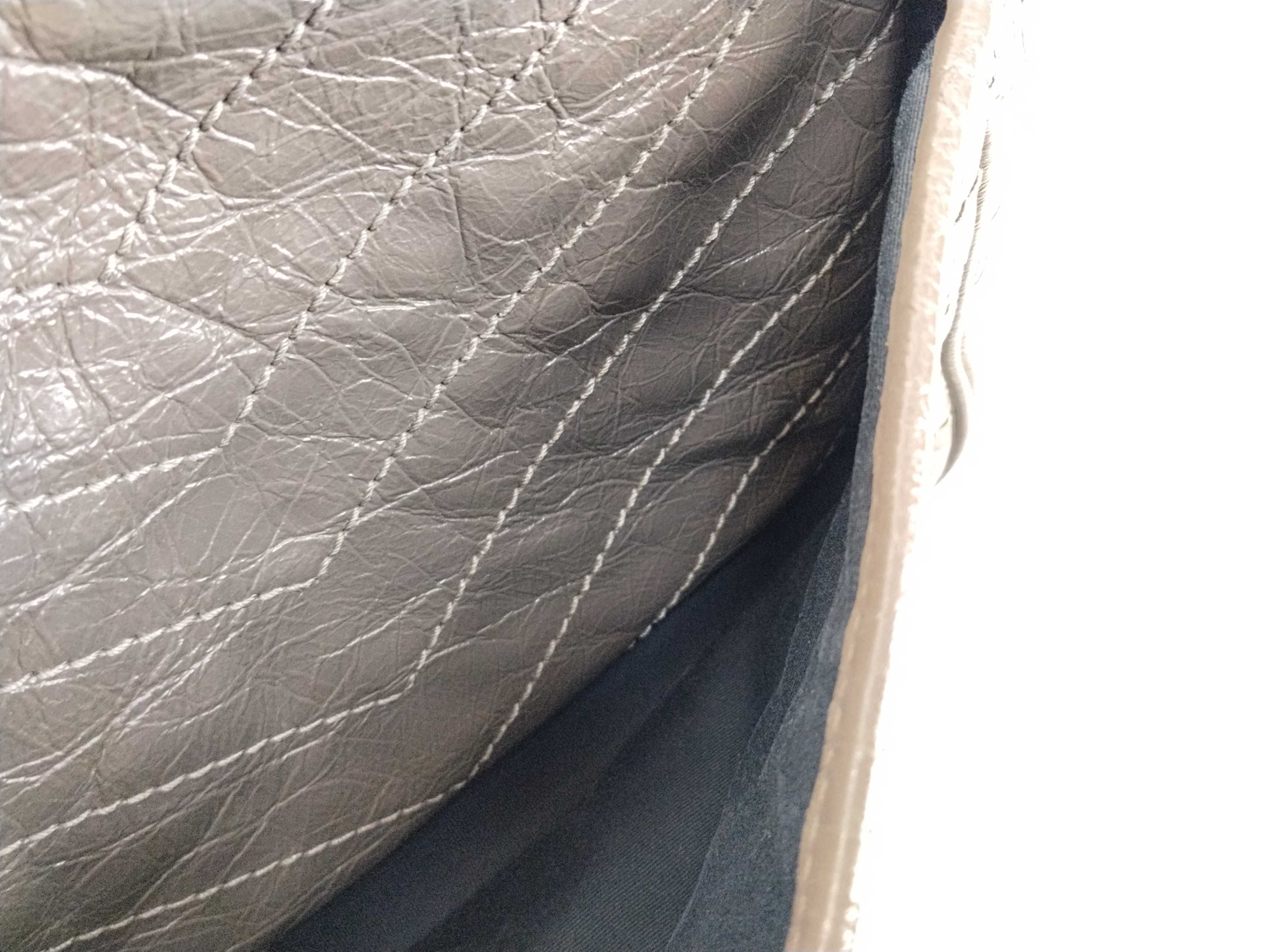 Niki Medium Chain Shoulder Bag, Gray Calfskin, Silver Hardware. — view 15