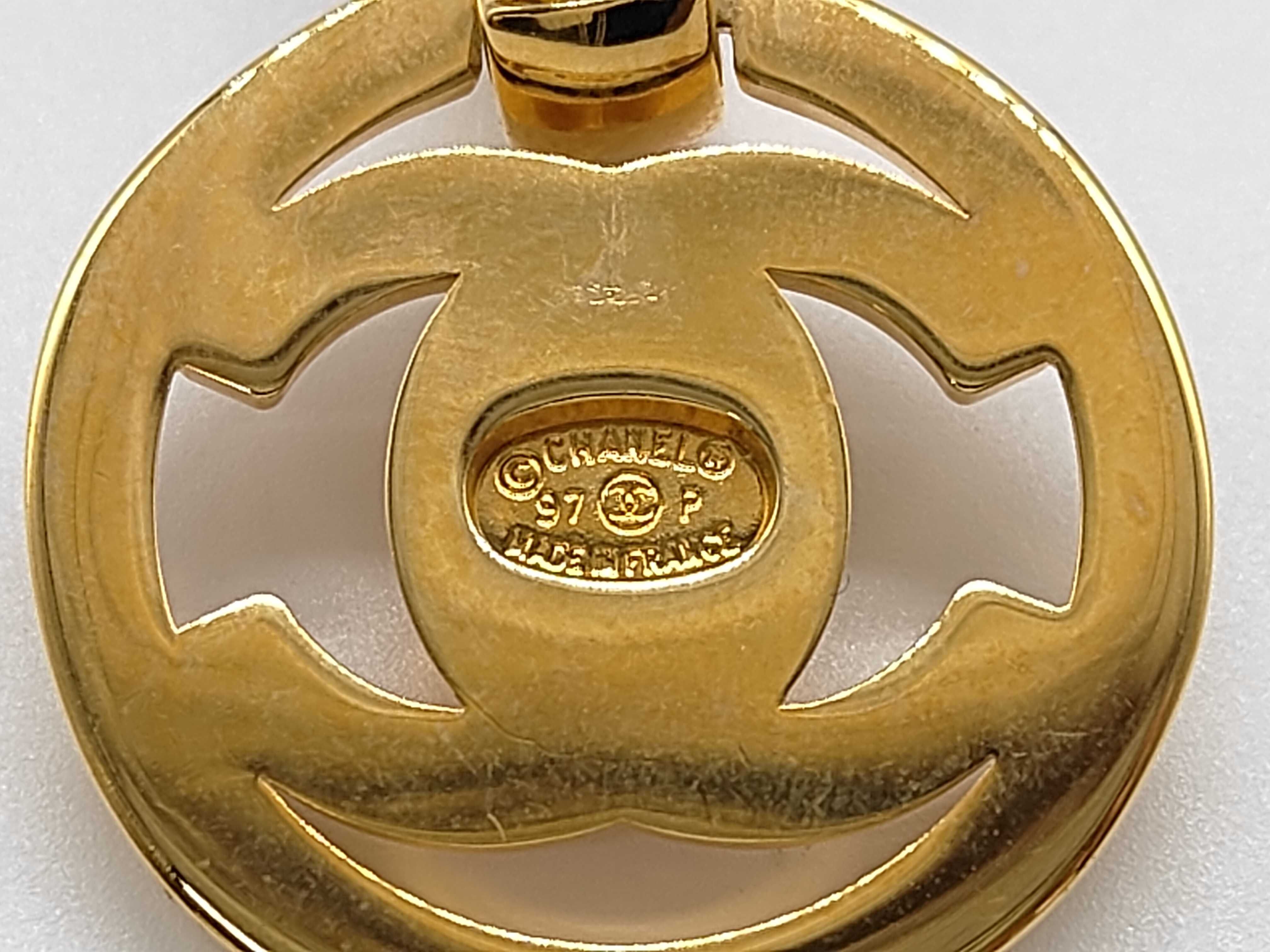 earrings, gold circle shape, with original box. — view 5