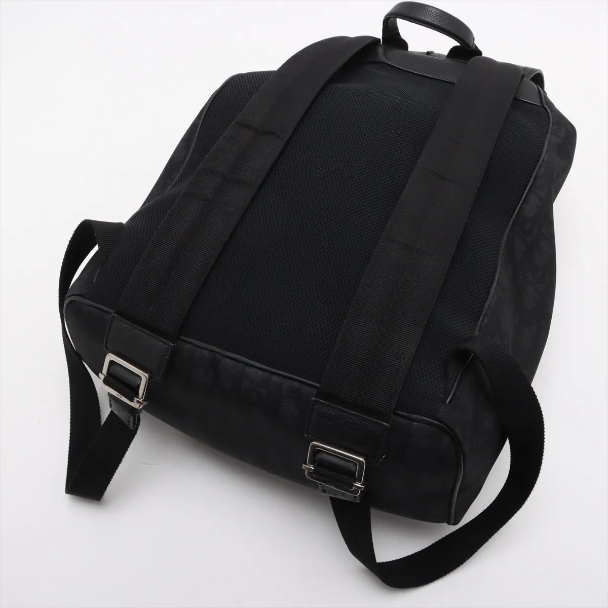Oblique Motion Nylon x Leather Backpack/Rucksack Black — view 5