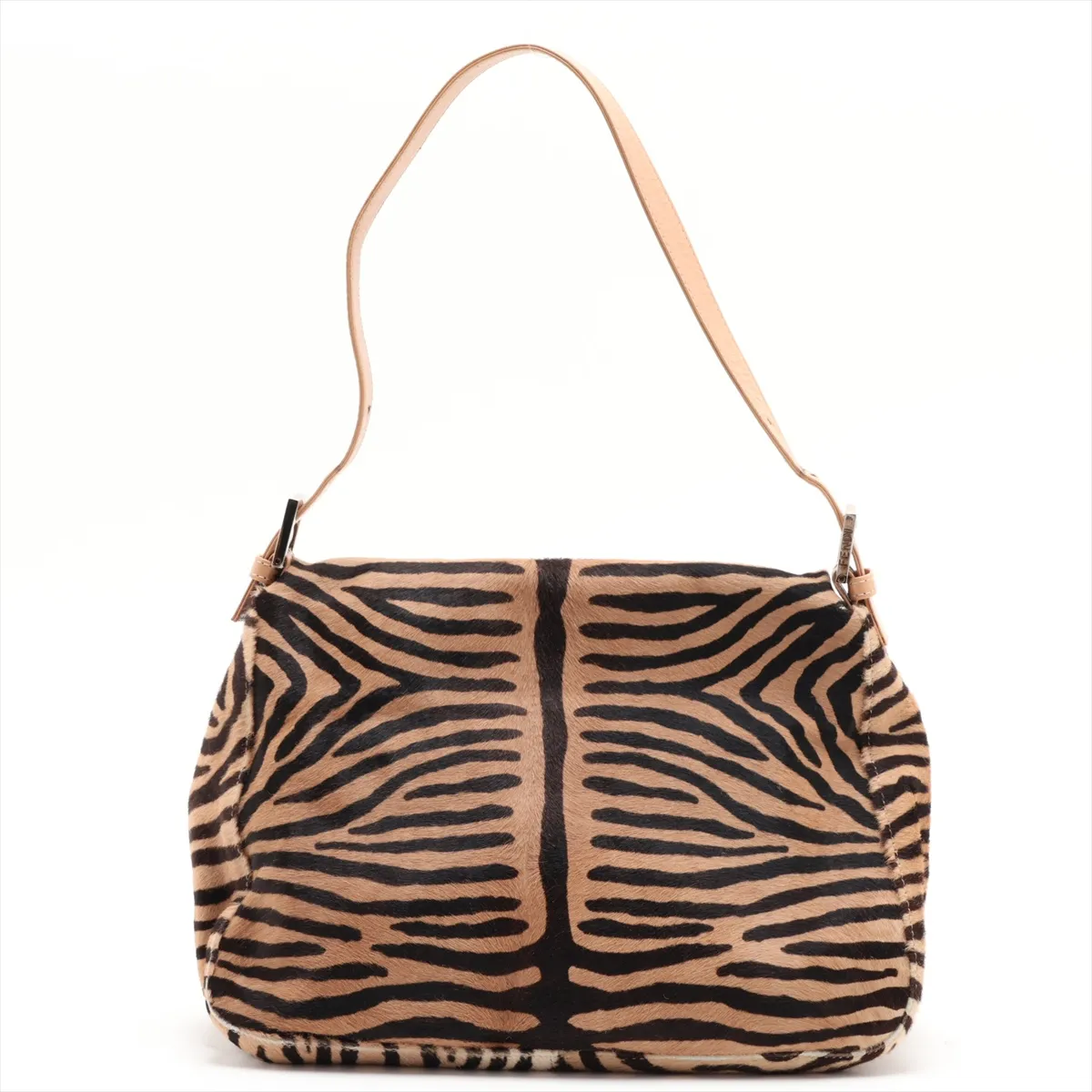 Mamma Bucket Calf Hair x Leather Shoulder Bag Beige x Brown — view 2