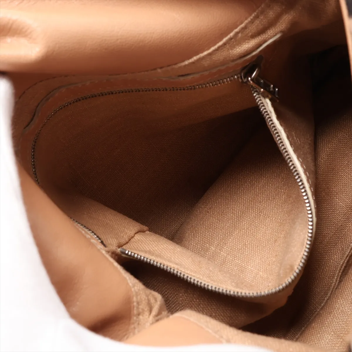 Mamma Bucket Calf Hair x Leather Shoulder Bag Beige x Brown — view 8