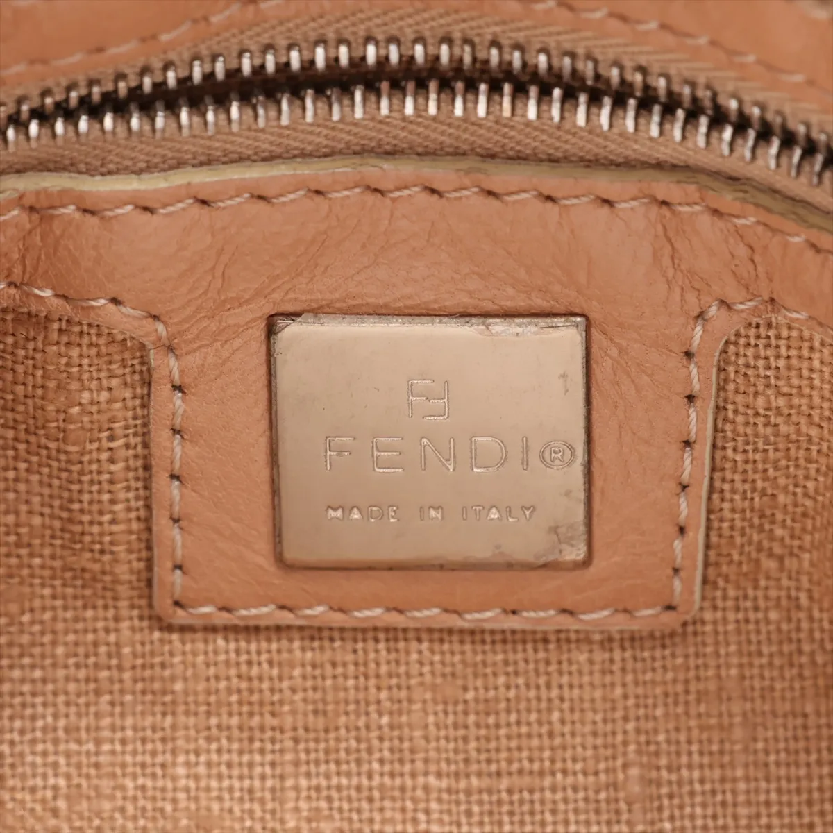 Mamma Bucket Calf Hair x Leather Shoulder Bag Beige x Brown — view 9