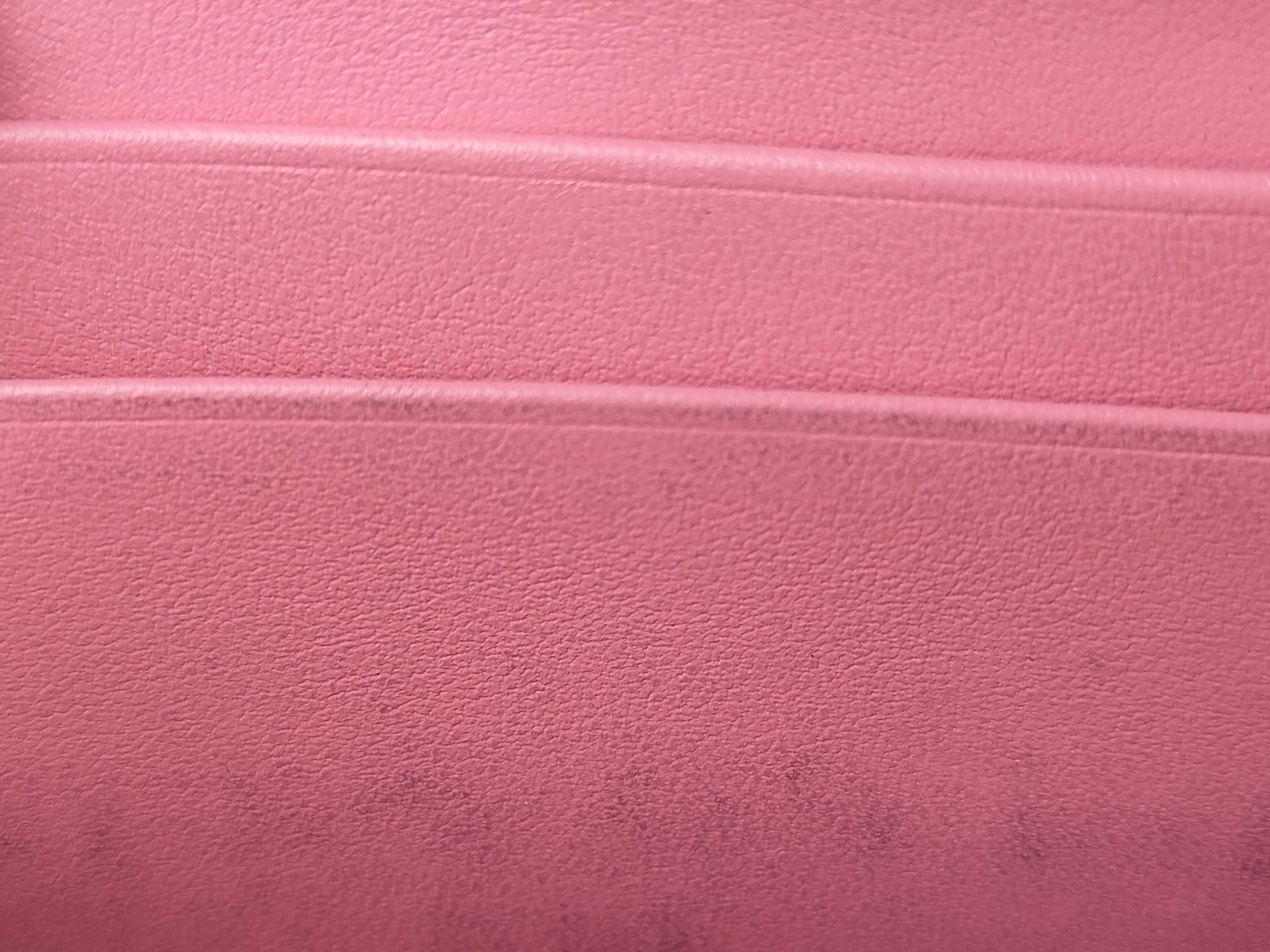 Caviar Skin Coco Round Zip Wallet Pink — view 15
