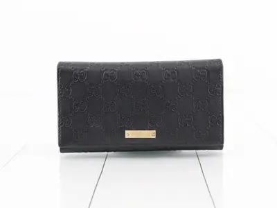 Guccissima (bag) - Long wallet, leather, black, item number 244946