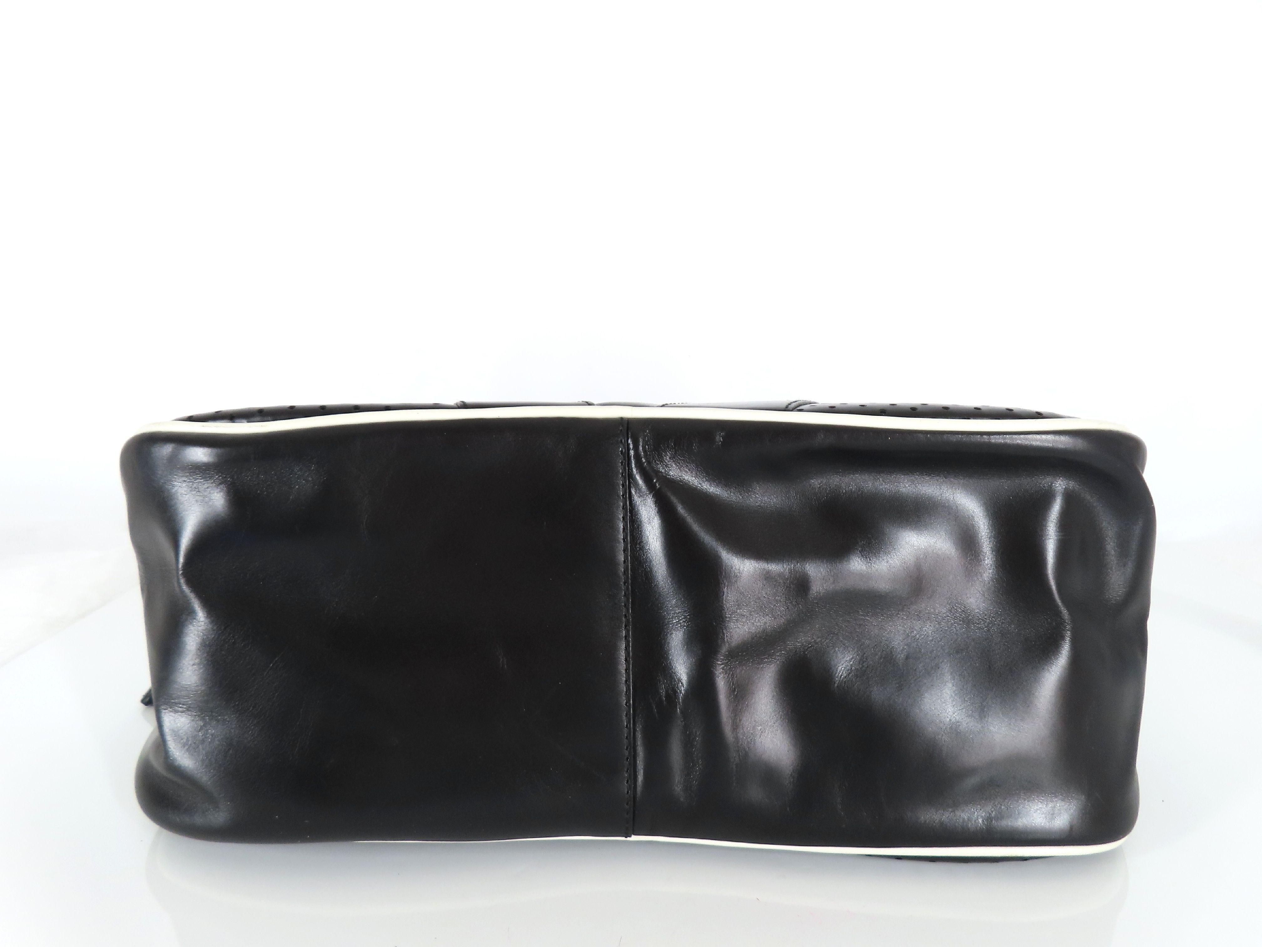 handbag, bowling bag, perforated leather handbag — view 7