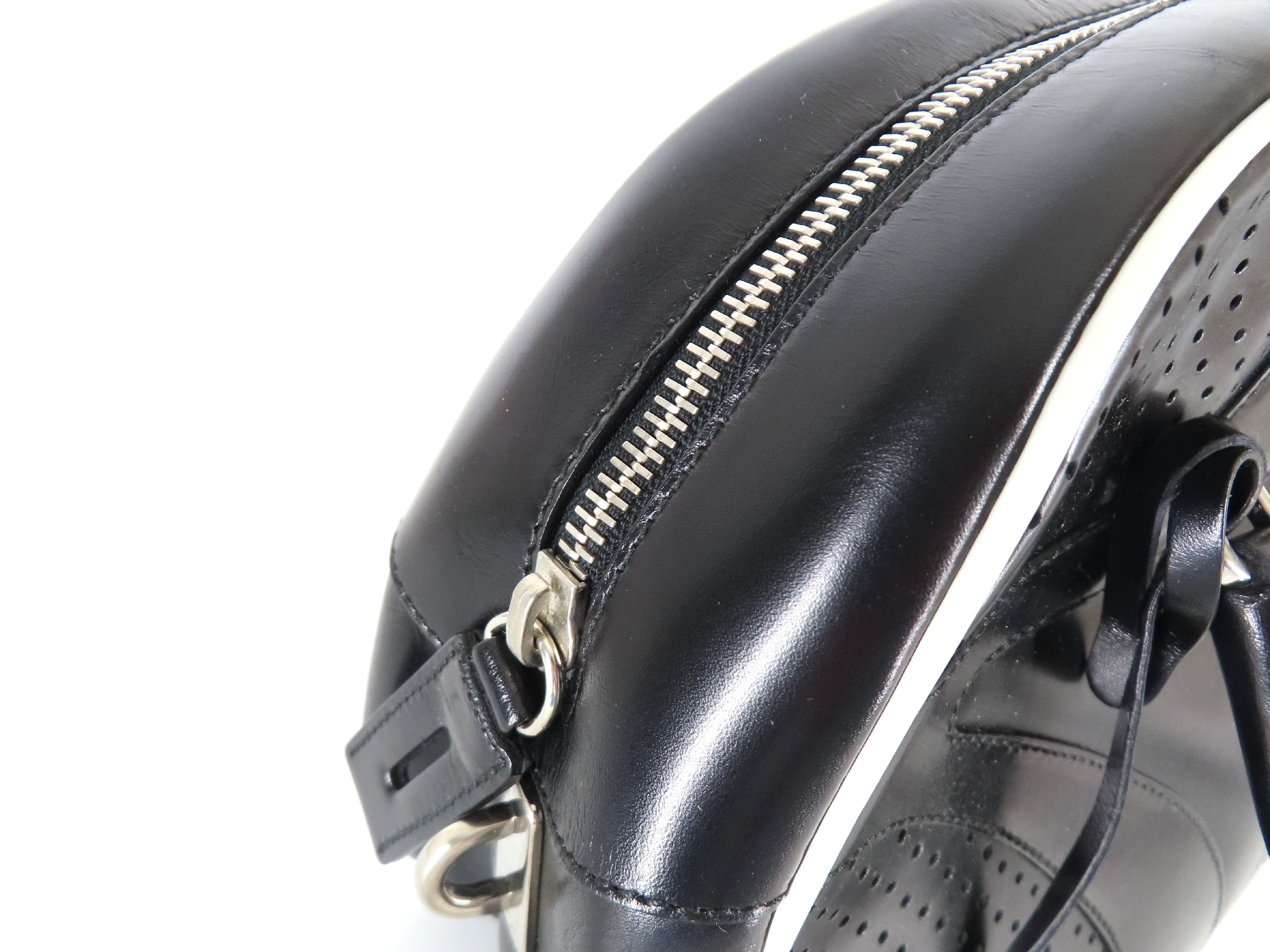handbag, bowling bag, perforated leather handbag — view 8