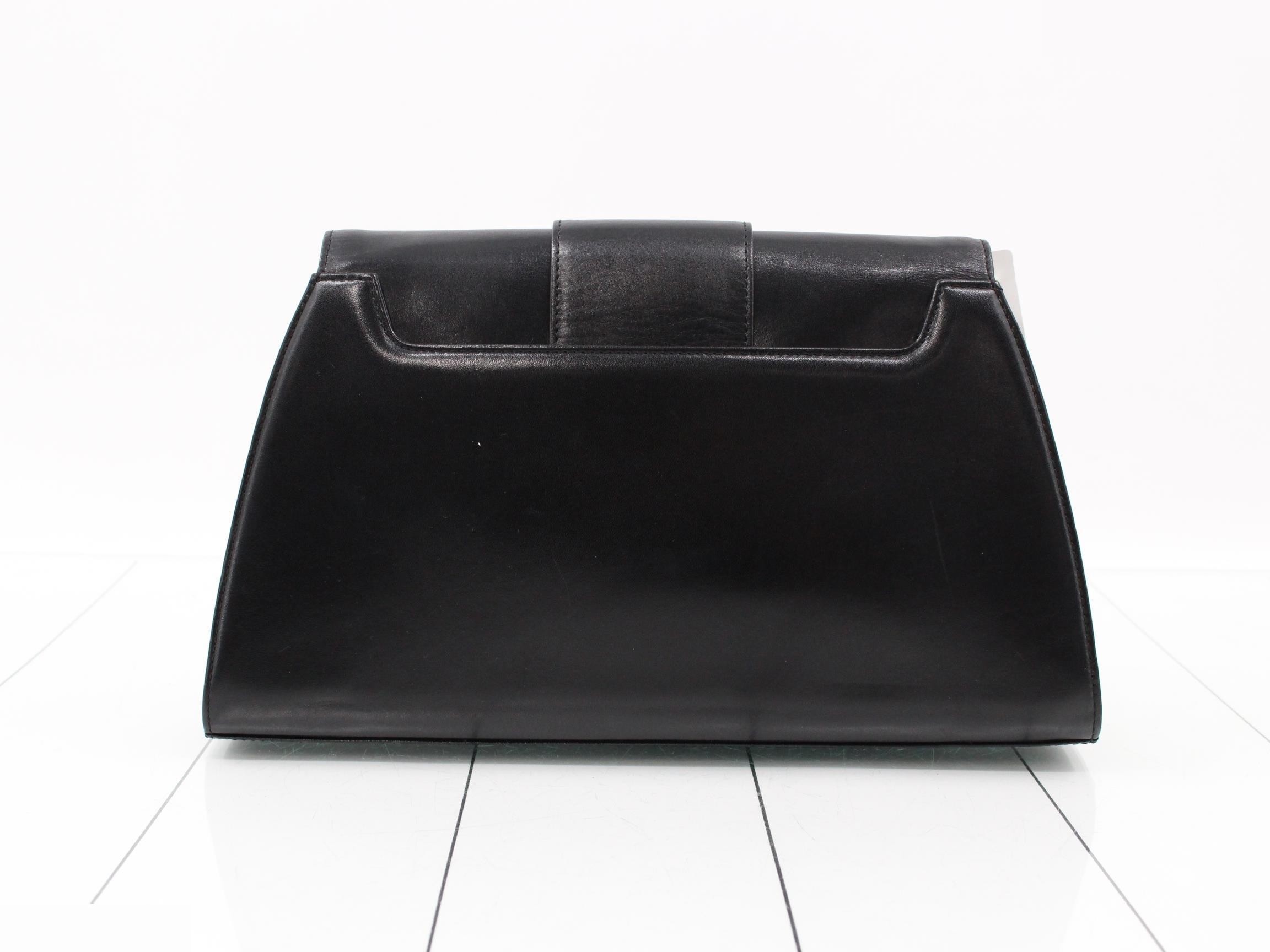 Clutch bag, leather, black, W32 H18 D6 — view 2