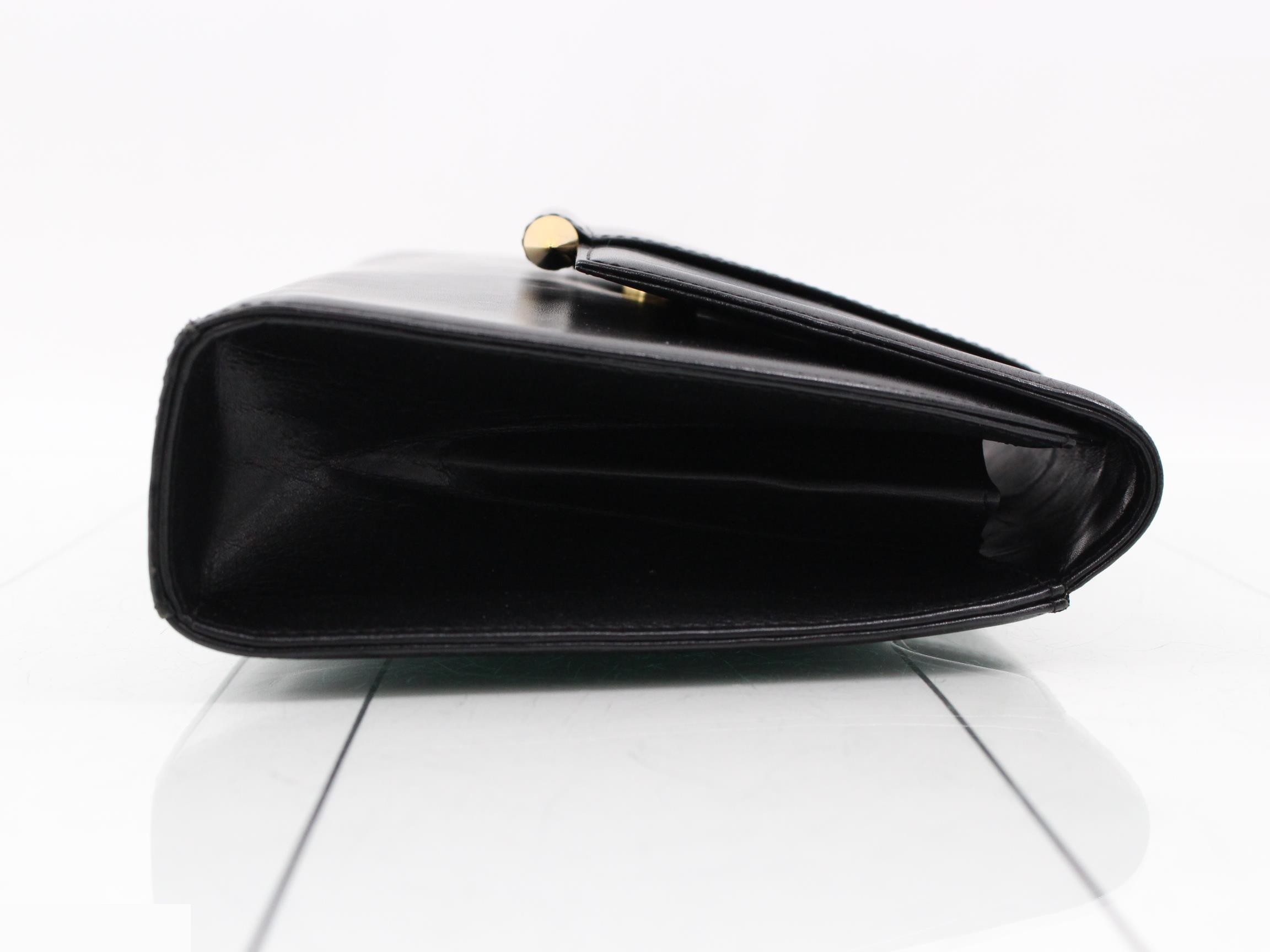 Clutch bag, leather, black, W32 H18 D6 — view 3