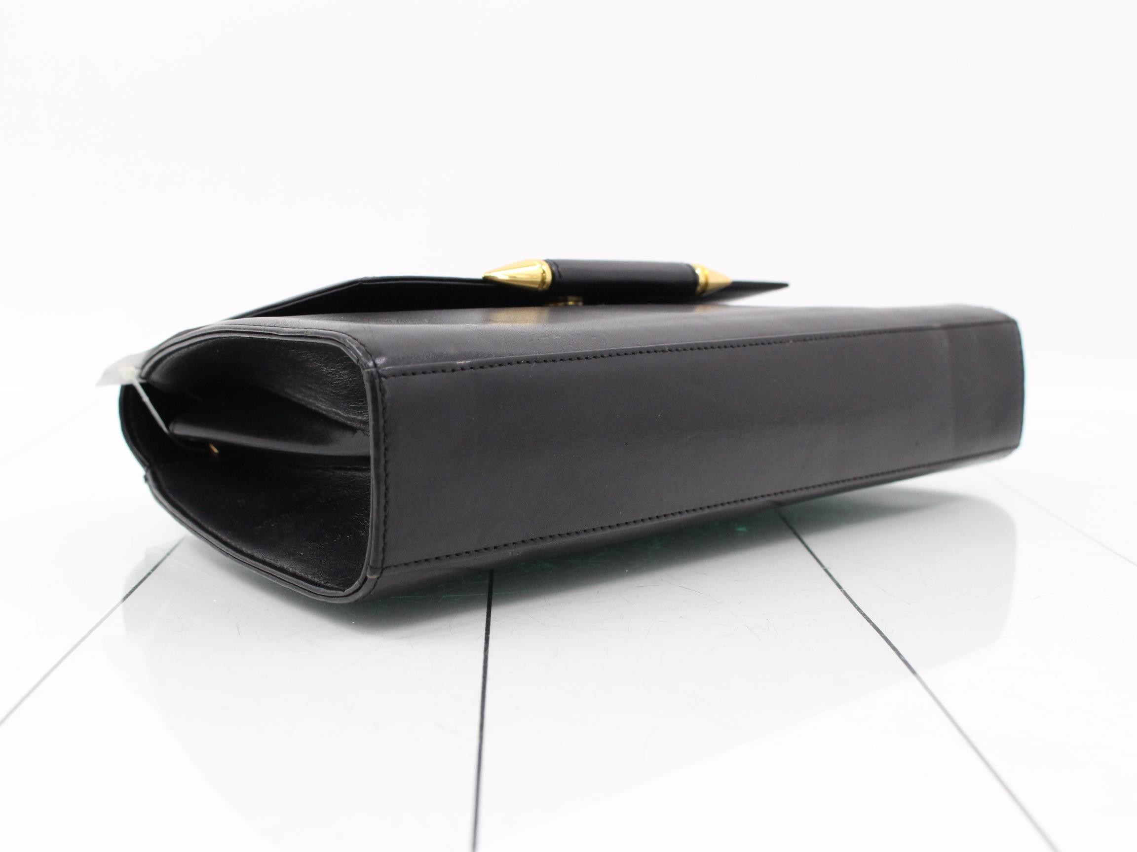 Clutch bag, leather, black, W32 H18 D6 — view 5