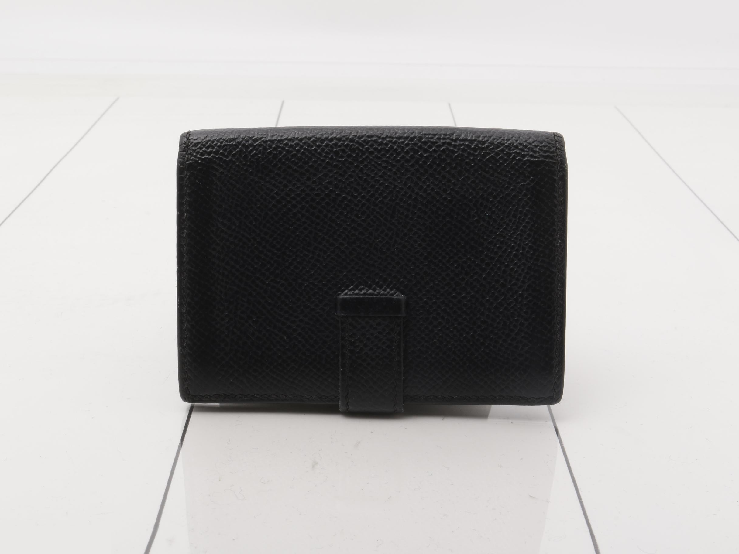 Card case, indigo blue, Epsom leather, Y stamp, silver hardware. — view 2