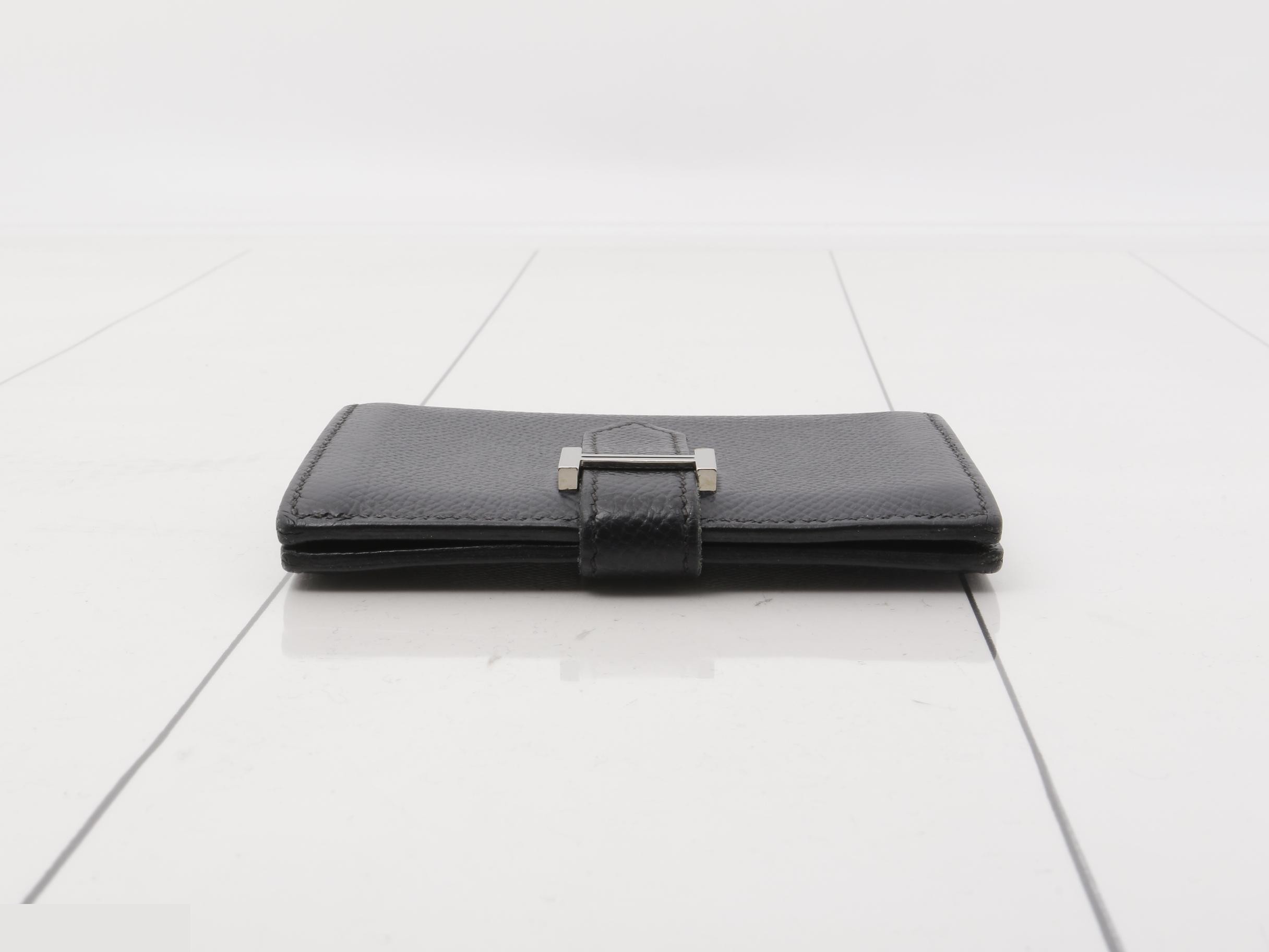Card case, indigo blue, Epsom leather, Y stamp, silver hardware. — view 3
