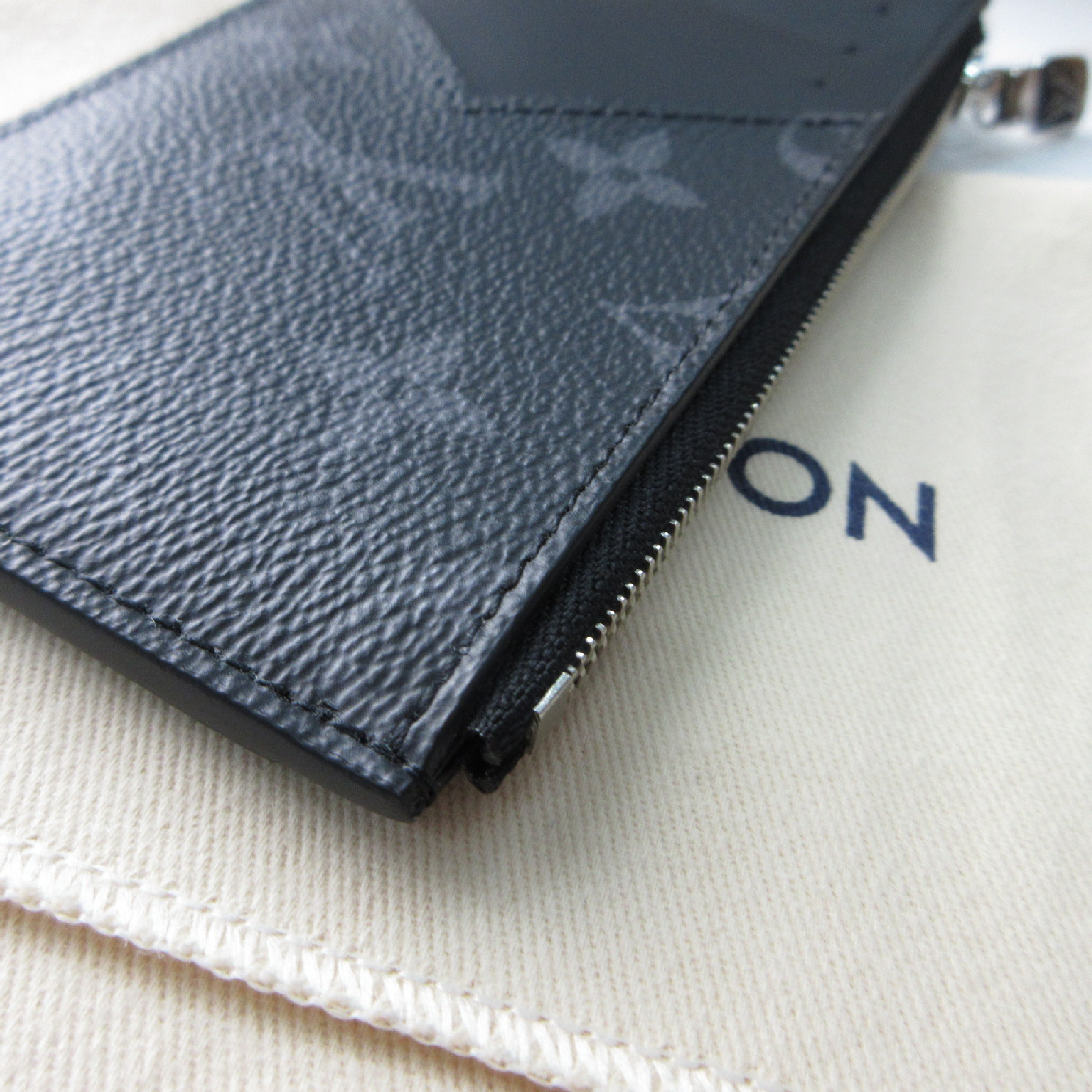 Unused Monogram Eclipse M29656 Coin Card Holder Fragment Case Coin Purse Card Case Wallet RFID Tag Confirmed Card Case — view 5