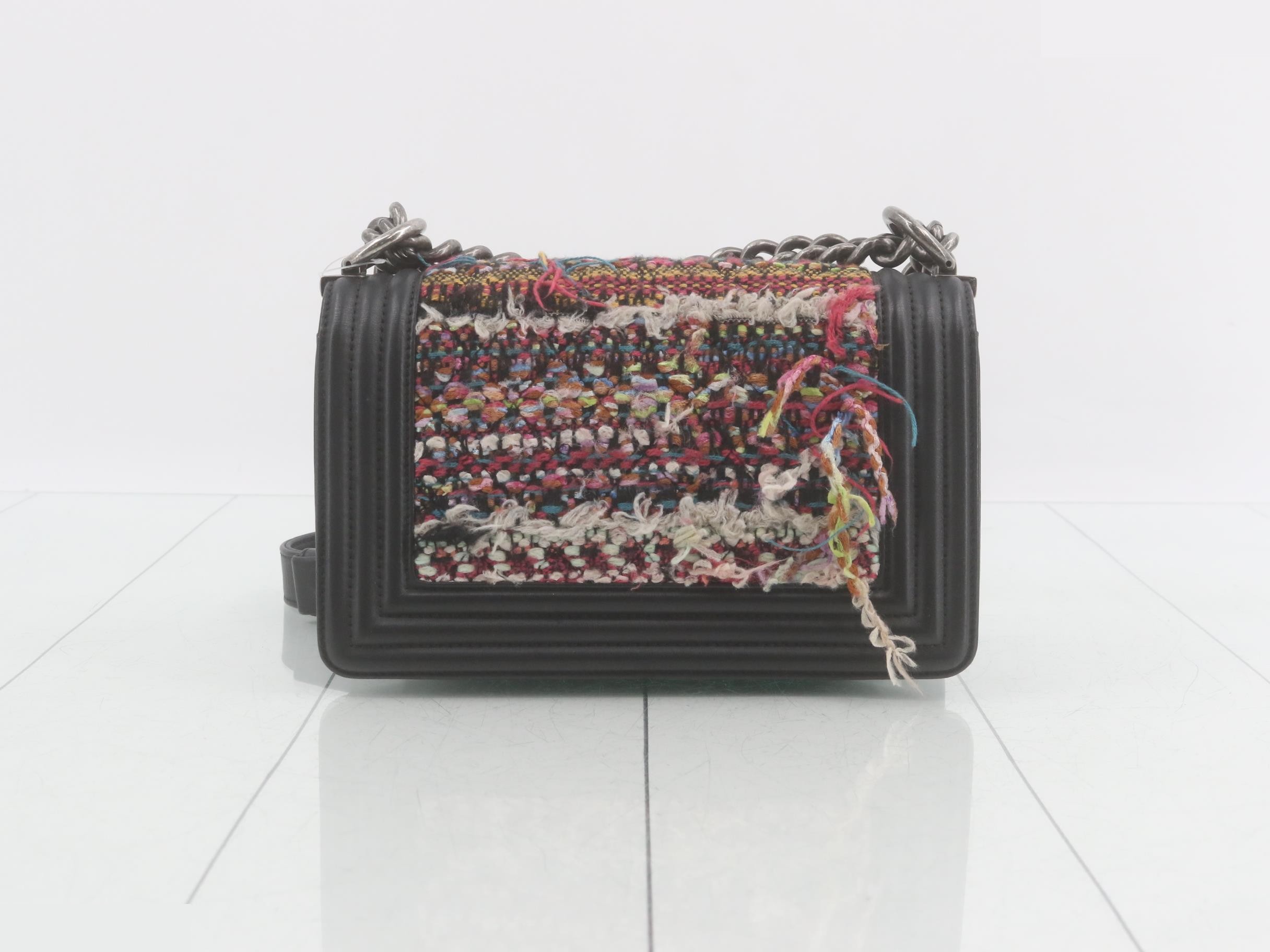 Tweed Leather Coco Mark Chain Shoulder Bag — view 2