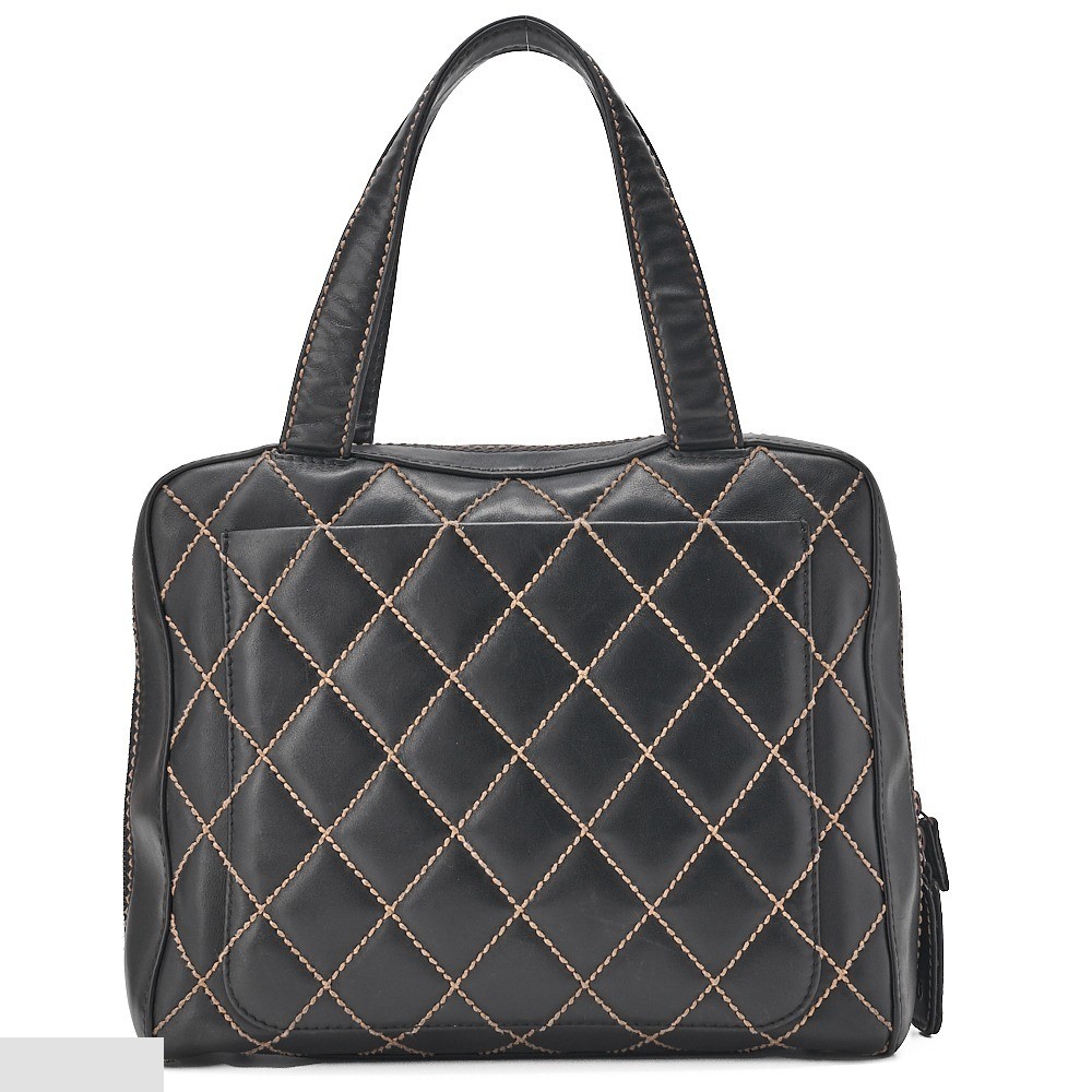 Calfskin Wild Stitch Tote Bag, Black, Gold Hardware, Series 6 — view 2