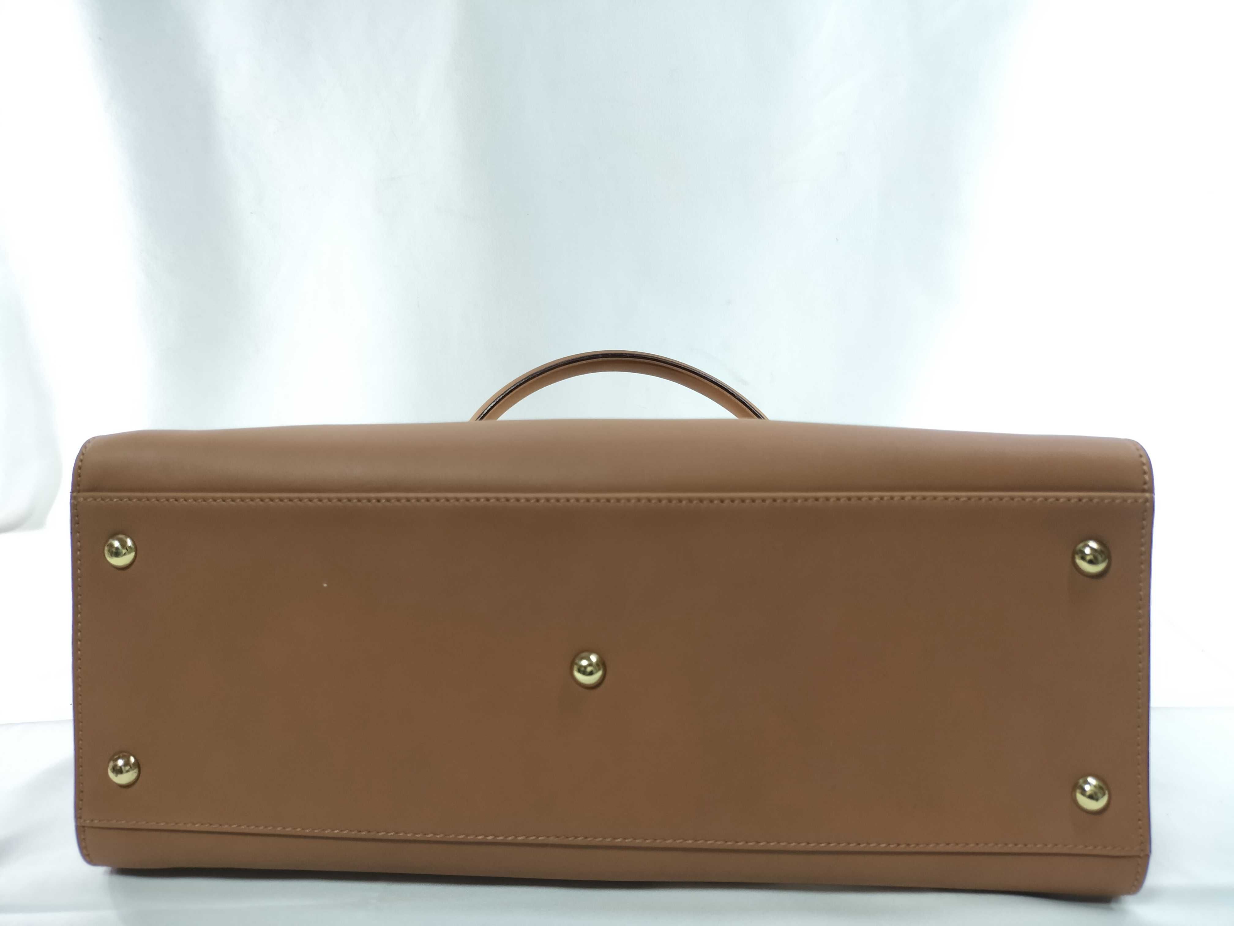 Top Handle Handbag, Brown, 101671 205118 — view 6