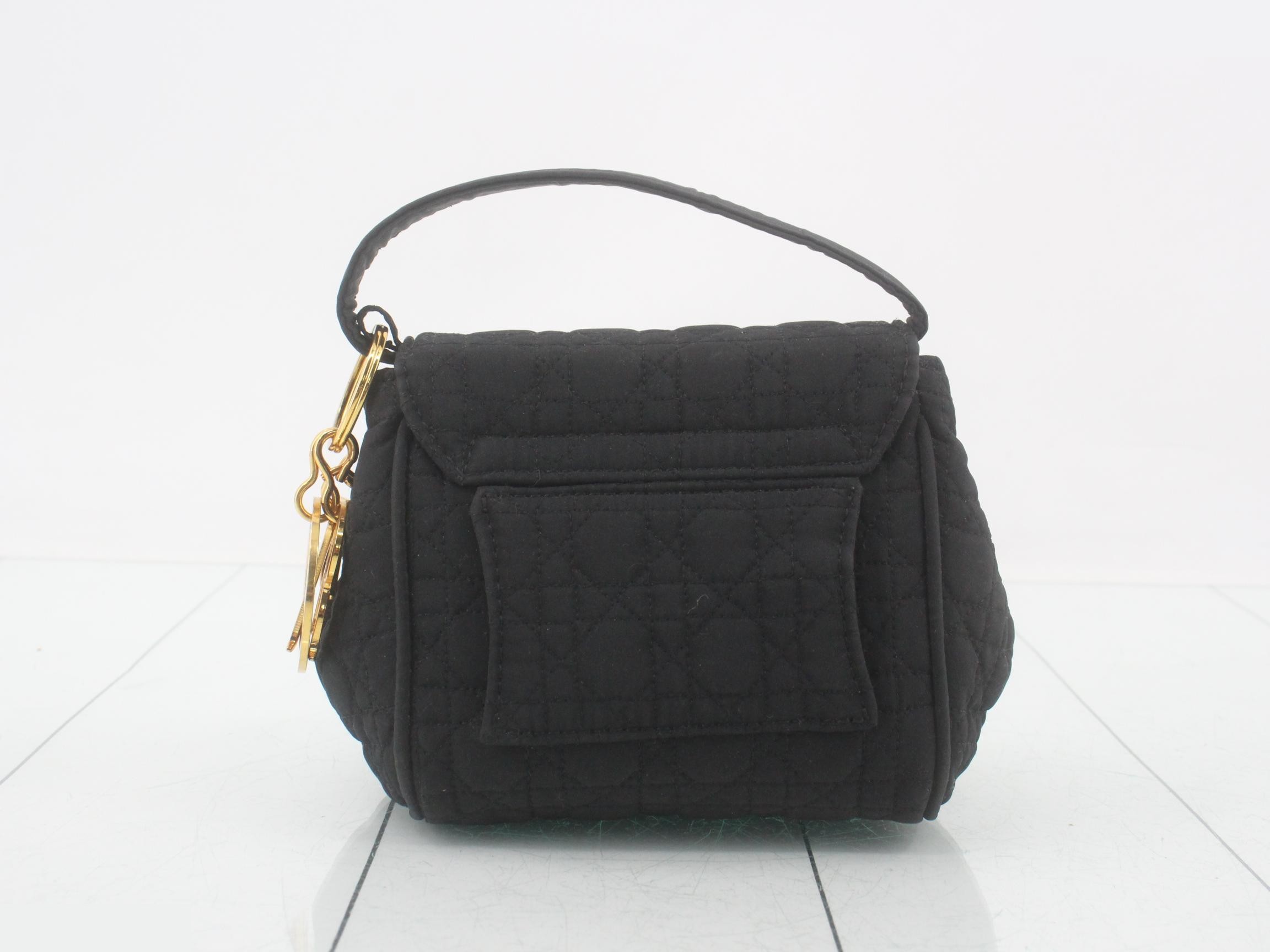 Cannage Mini Handbag, W: 12 x H: 10 x D: 10 cm, Black — view 2