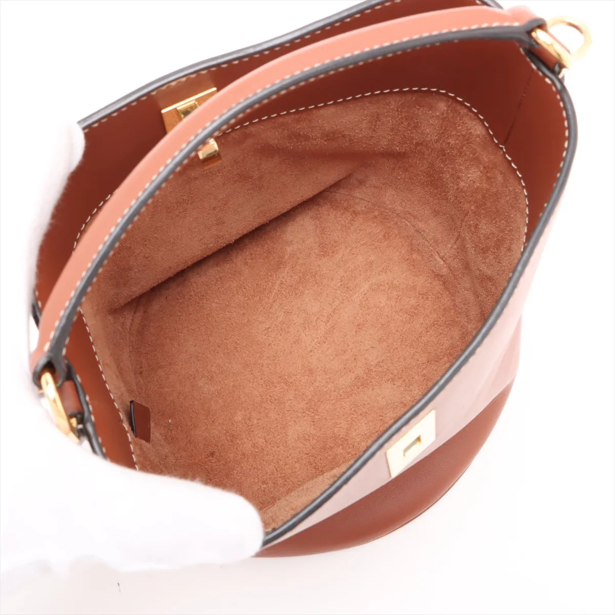 Teen Bucket 16 Leather 2-Way Handbag Brown — view 8