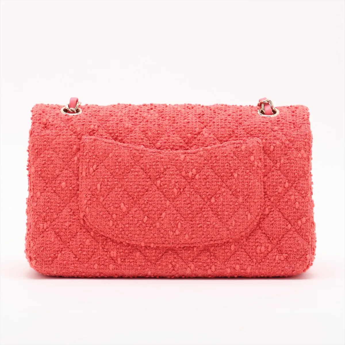 [Individually packaged] Chanel Matelassé 25 Tweed x Lambskin Double Flap Double Chain Bag Pink Gold Hardware K898EA0J Random Plate A01112 — view 2