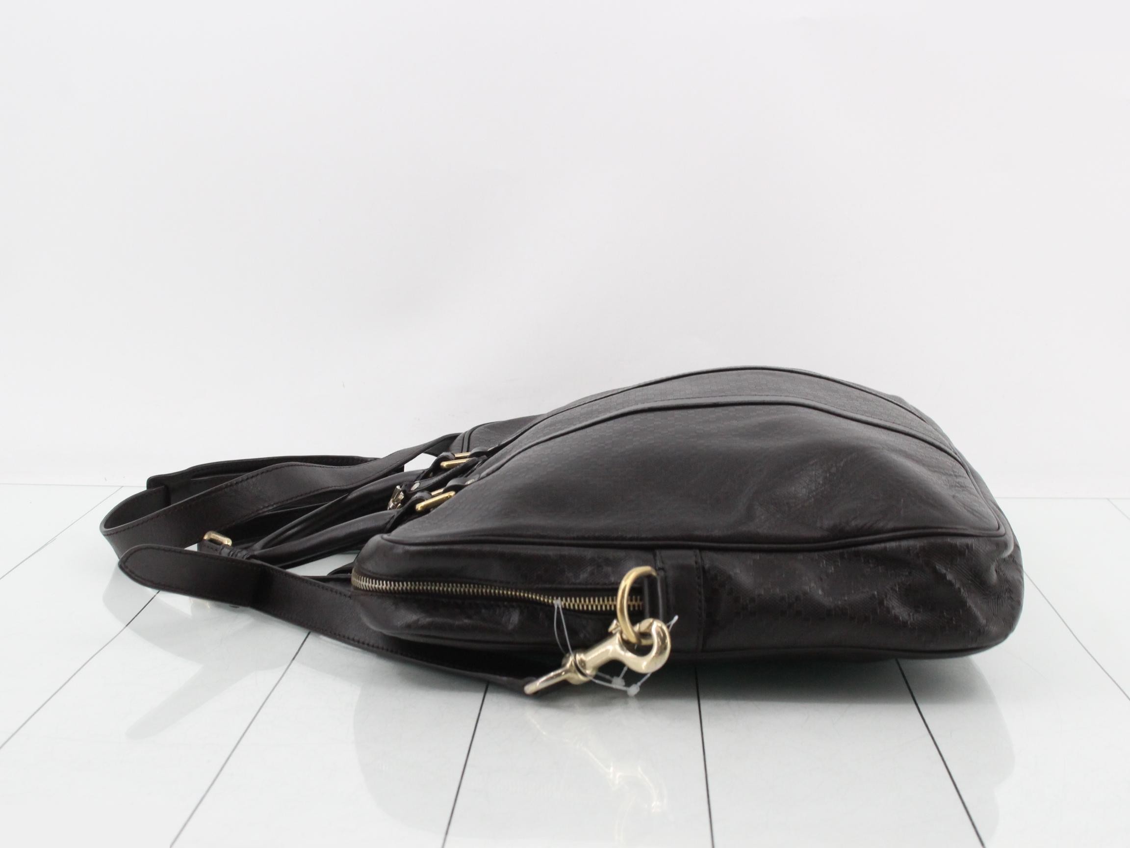 Diamante Business Bag, Leather, Brown — view 4