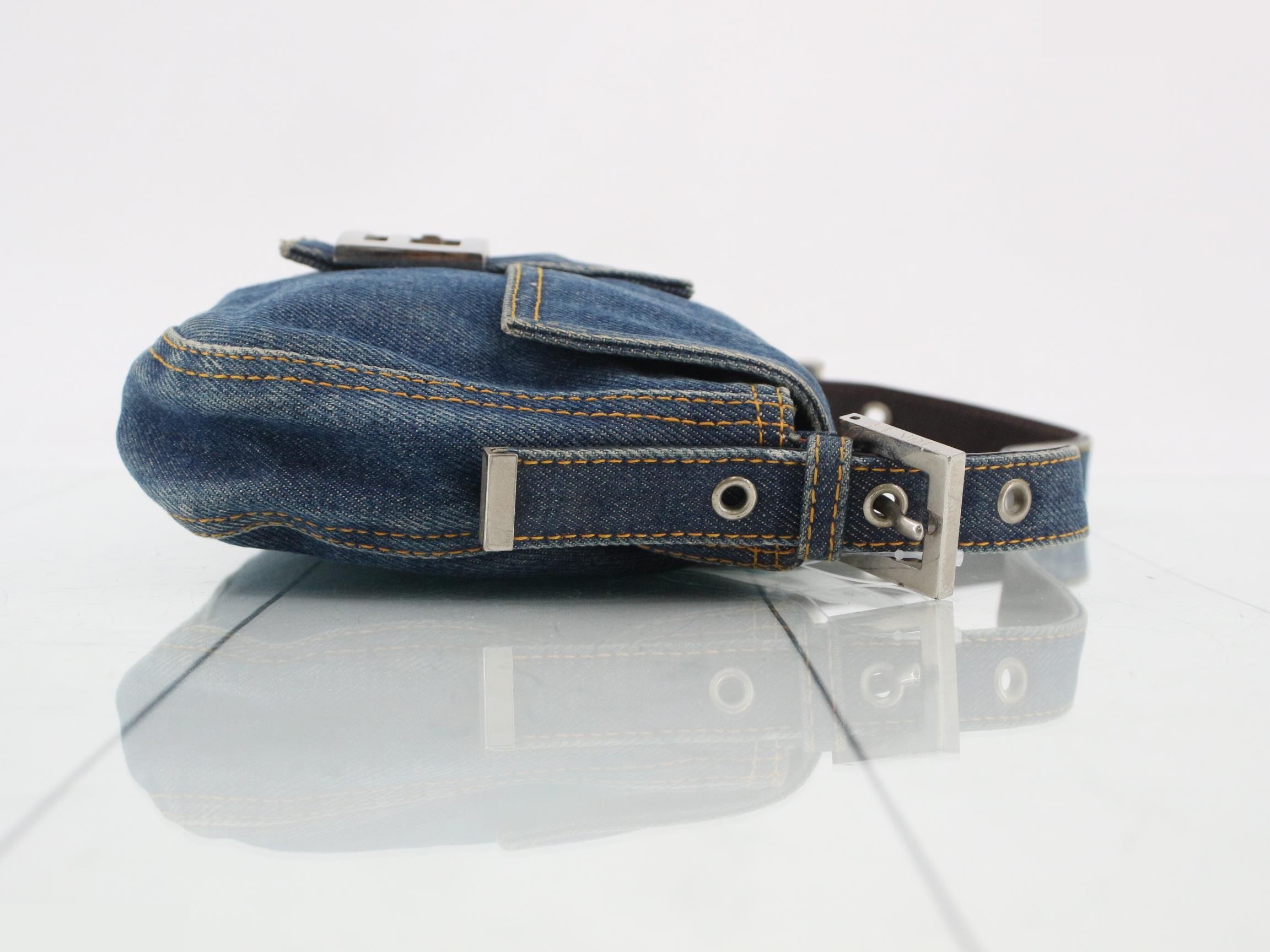 Mamma Baguette Denim One-Shoulder Bag — view 3