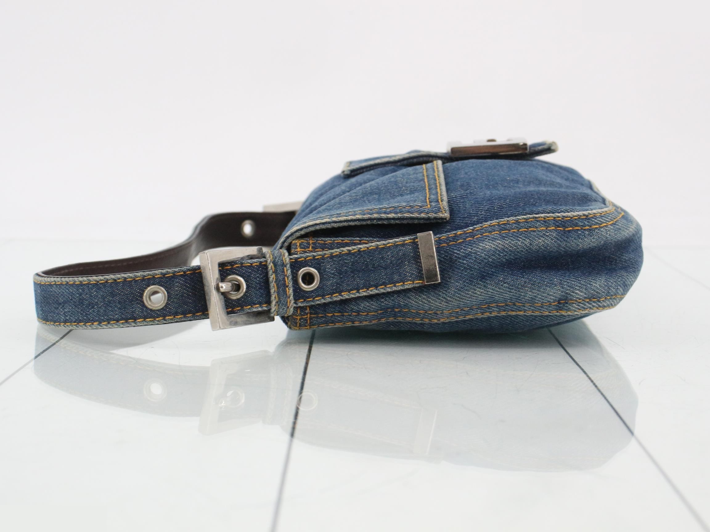 Mamma Baguette Denim One-Shoulder Bag — view 4
