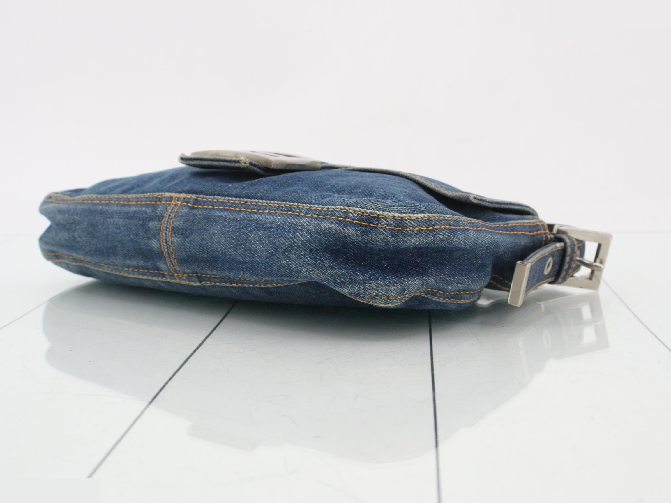 Mamma Baguette Denim One-Shoulder Bag — view 6