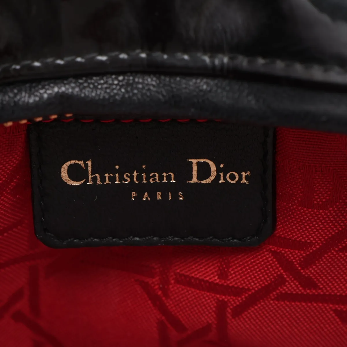 Lady Dior Cannage Patent Leather Handbag, Black — view 9