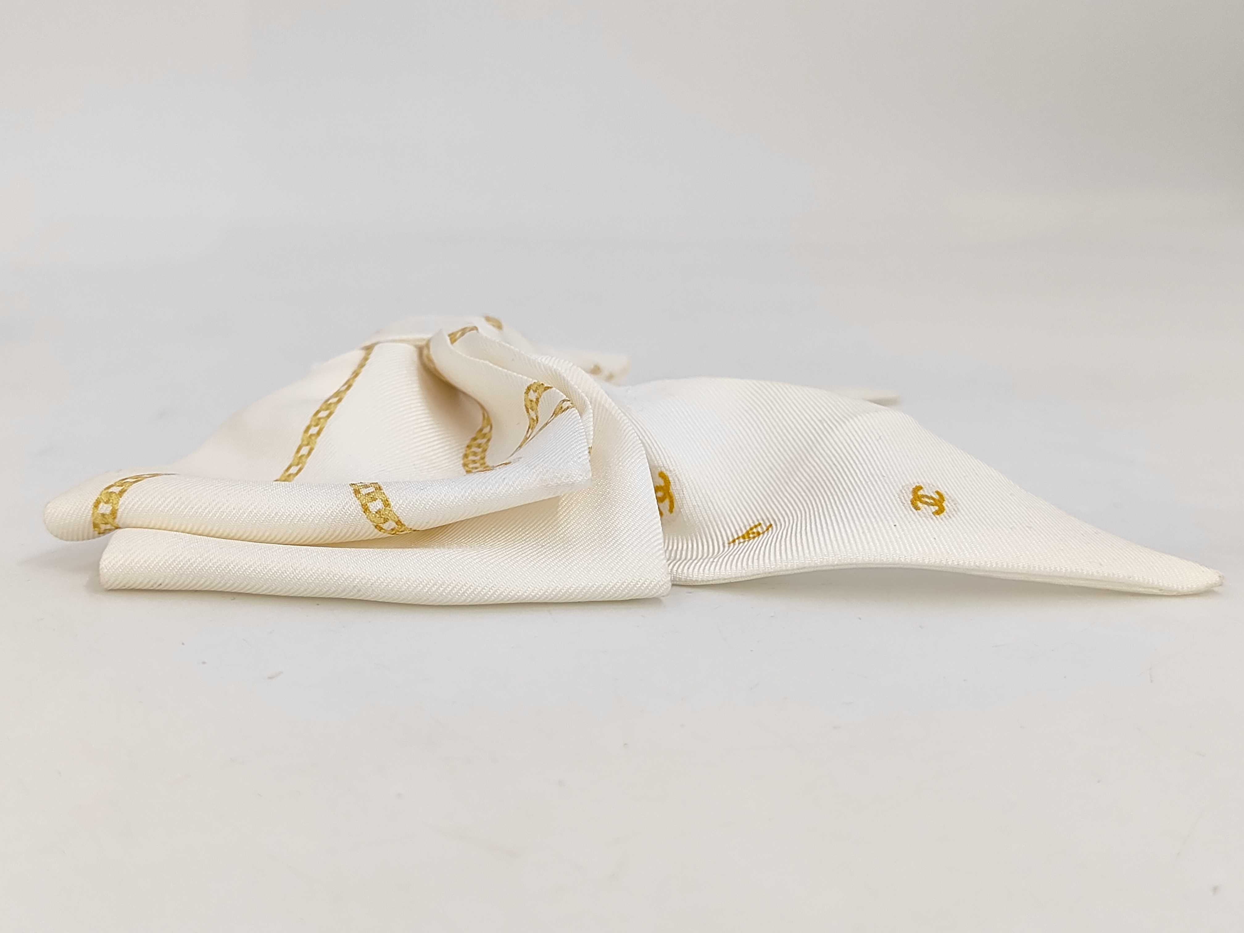 Barrette Ribbon White x Gold Coco Mark 25S Hair Accessory — view 5