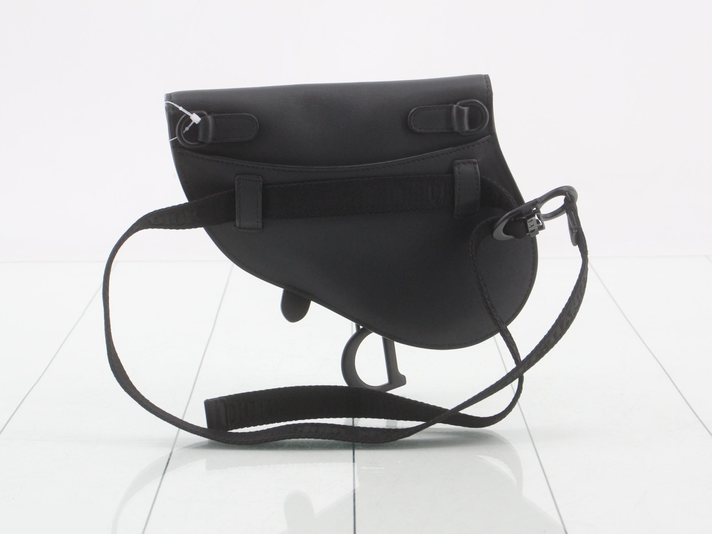 Saddle Leather Waist Bag, Black — view 2