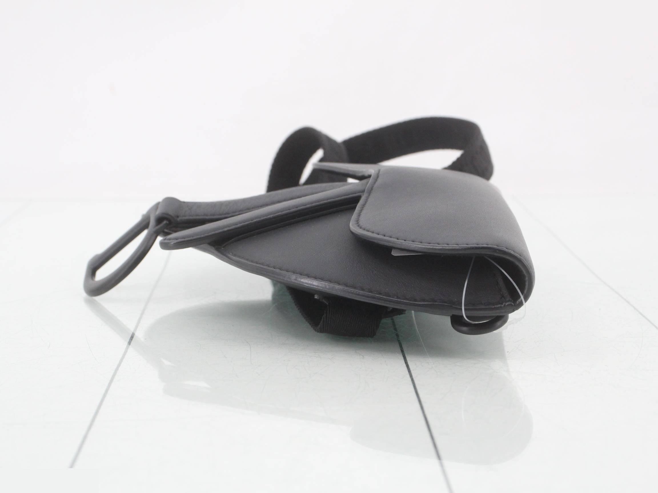 Saddle Leather Waist Bag, Black — view 3