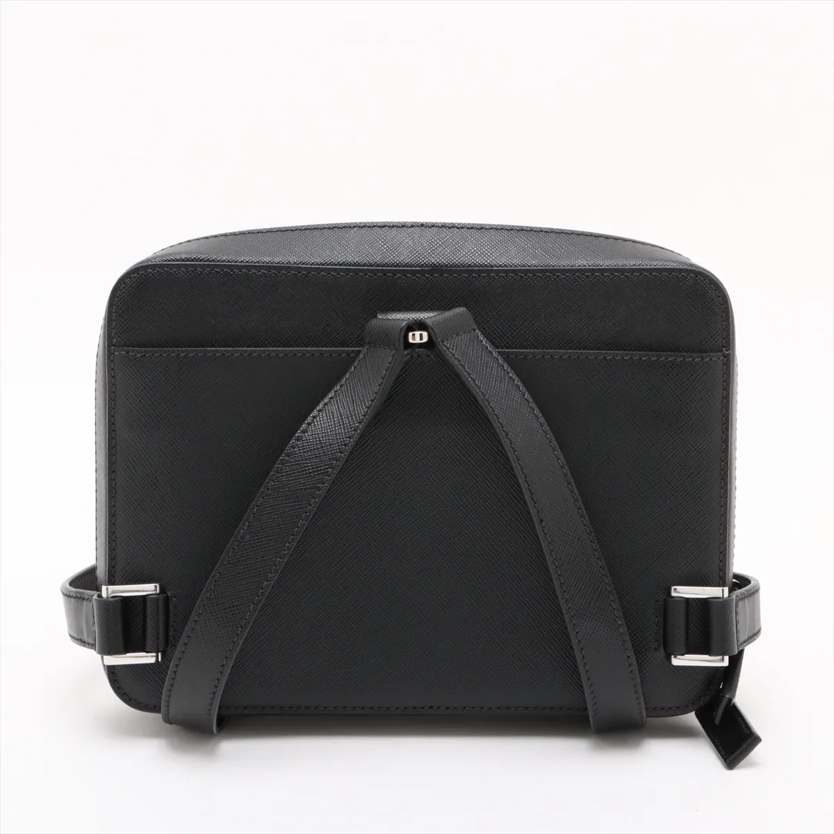 Saffiano Travel Leather Backpack/Rucksack Black 2VZ038 Bearer Guarantee — view 2