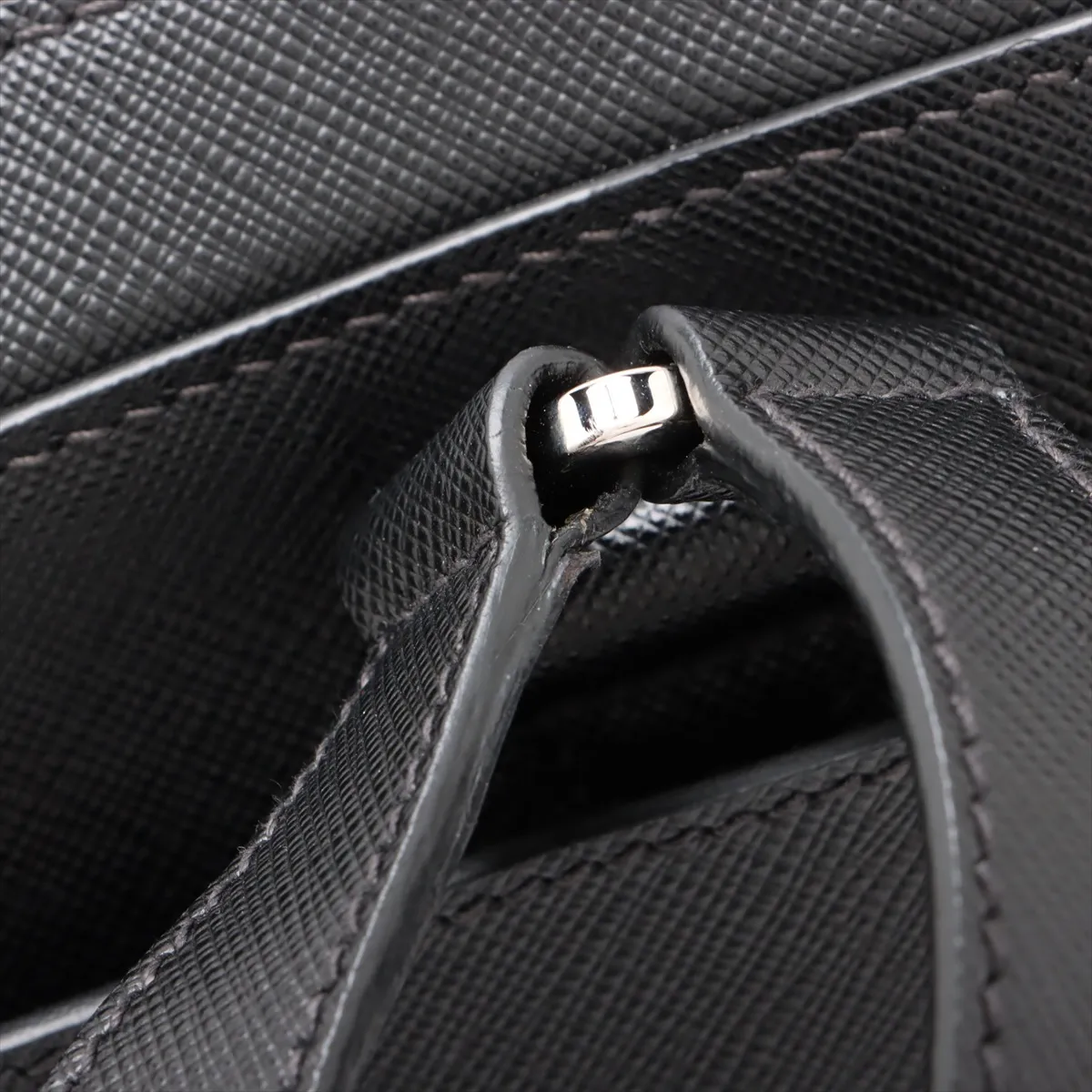 Saffiano Travel Leather Backpack/Rucksack Black 2VZ038 Bearer Guarantee — view 11