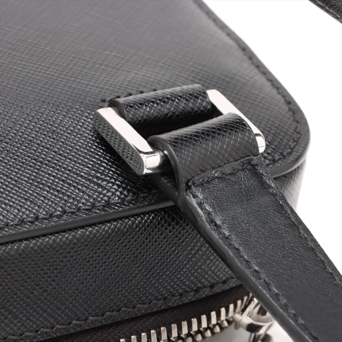 Saffiano Travel Leather Backpack/Rucksack Black 2VZ038 Bearer Guarantee — view 12