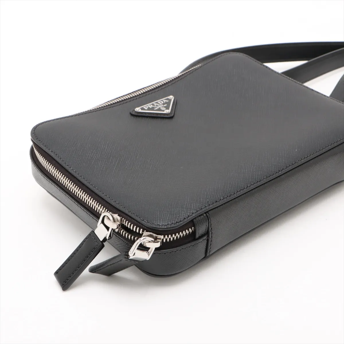 Saffiano Travel Leather Backpack/Rucksack Black 2VZ038 Bearer Guarantee — view 4